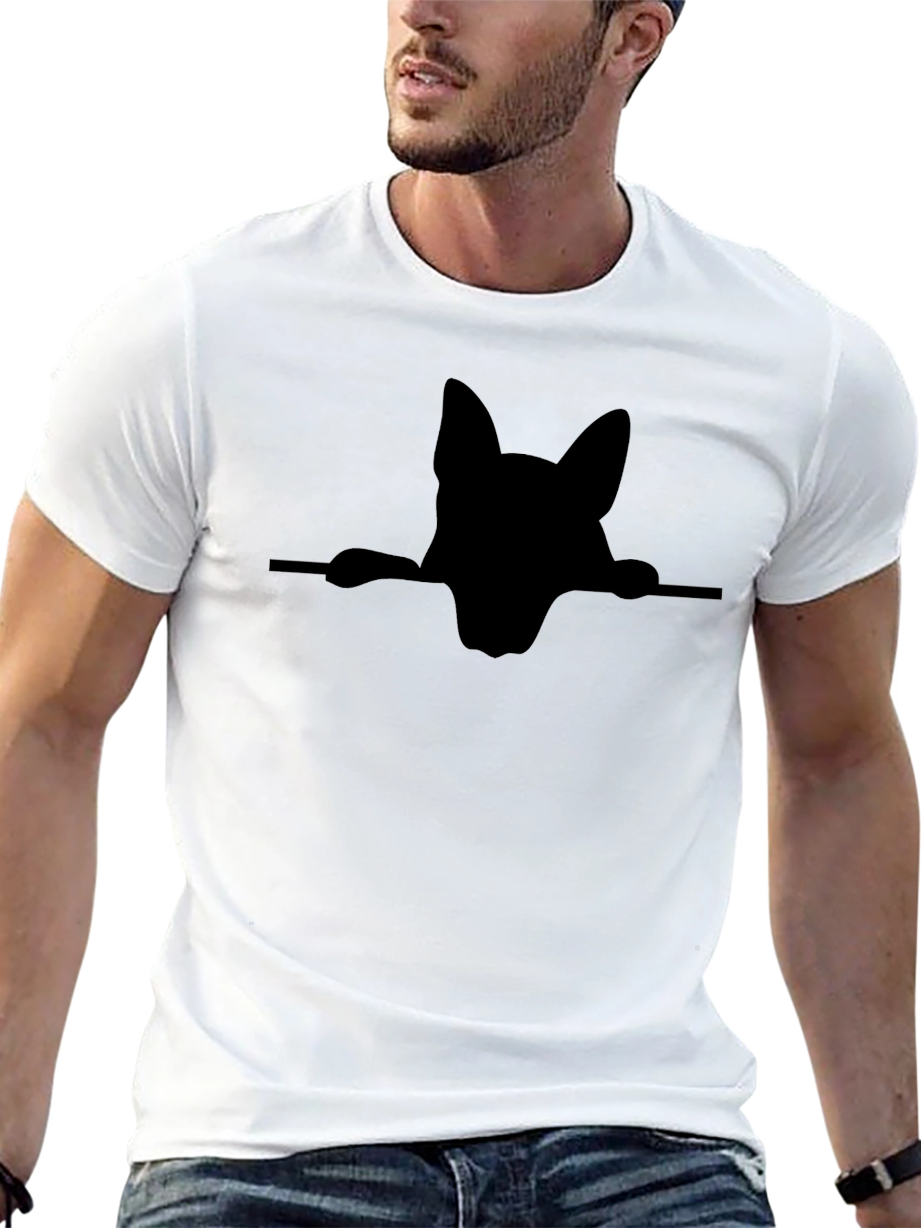 Dog Silhouette T-Shirt - Black