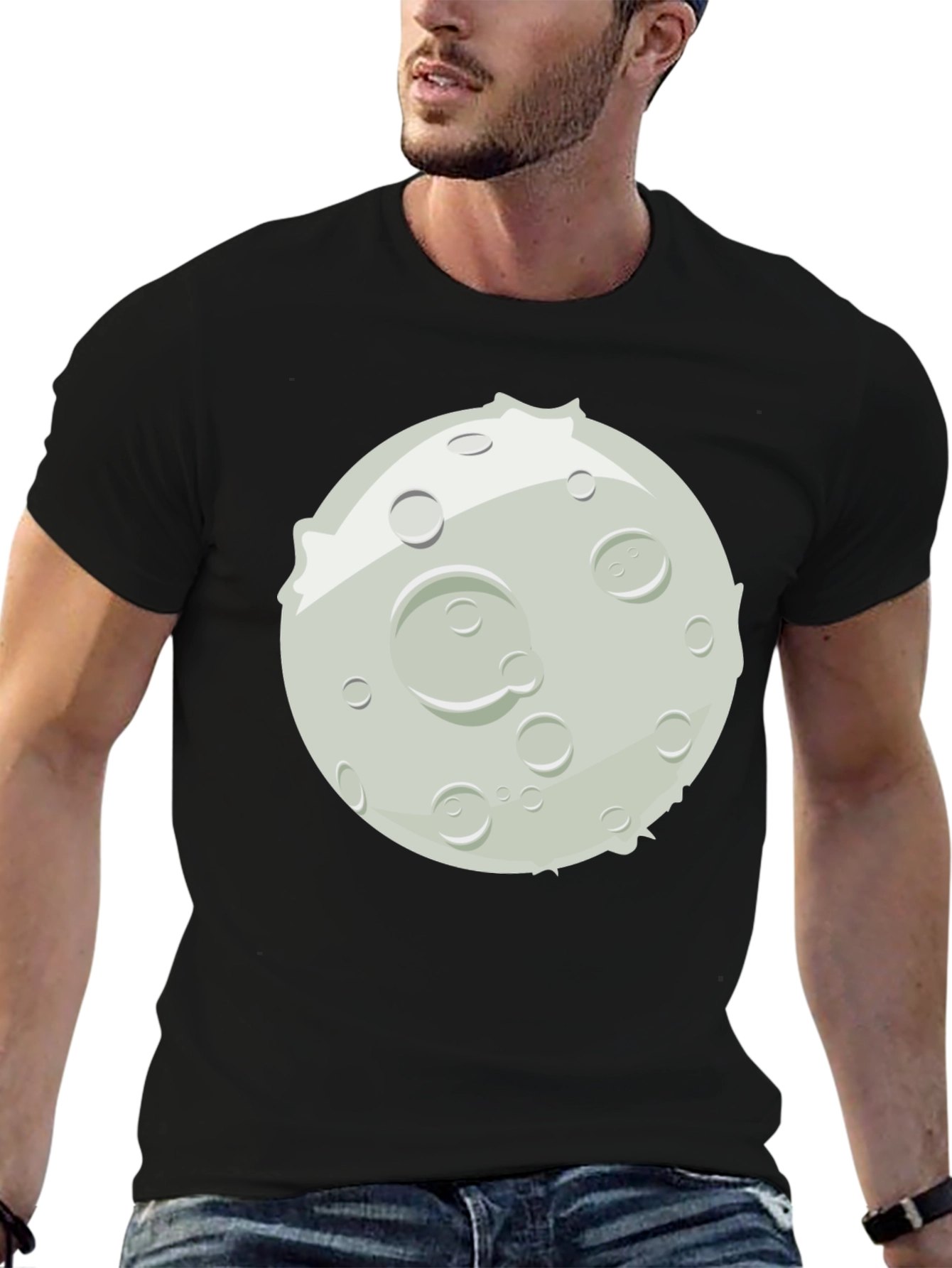 Moon Graphic Black T-Shirt