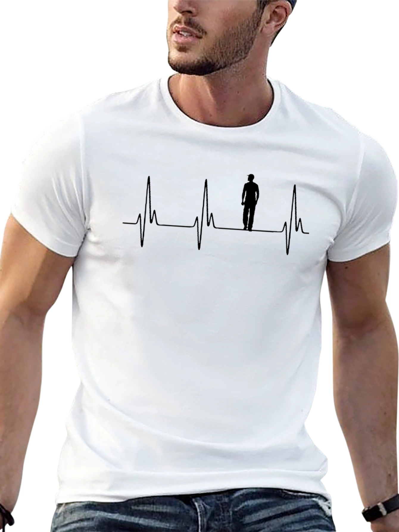 Heartbeat Walker Graphic Tee - Black