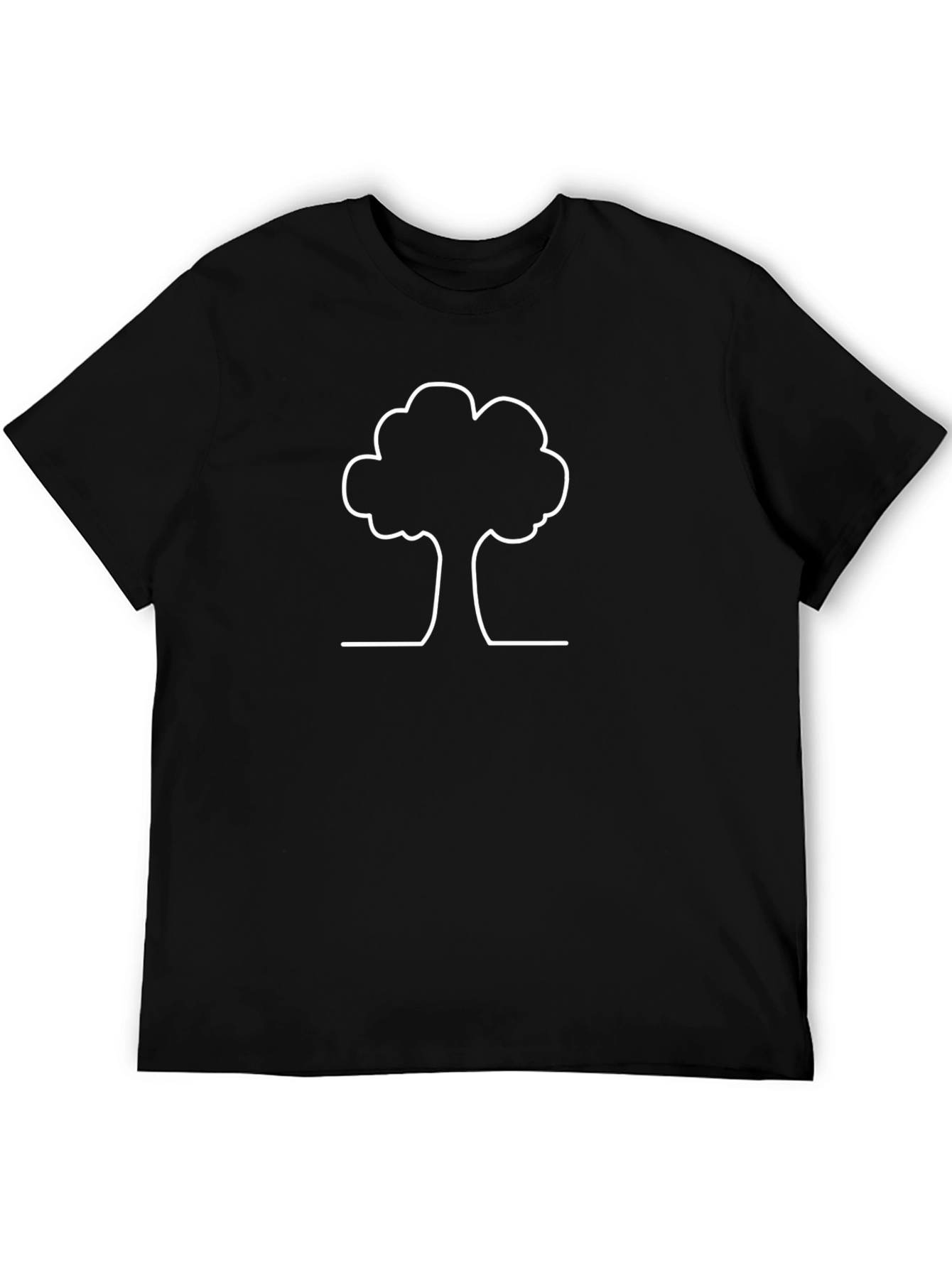 Minimalist Tree Outline Black T-Shirt