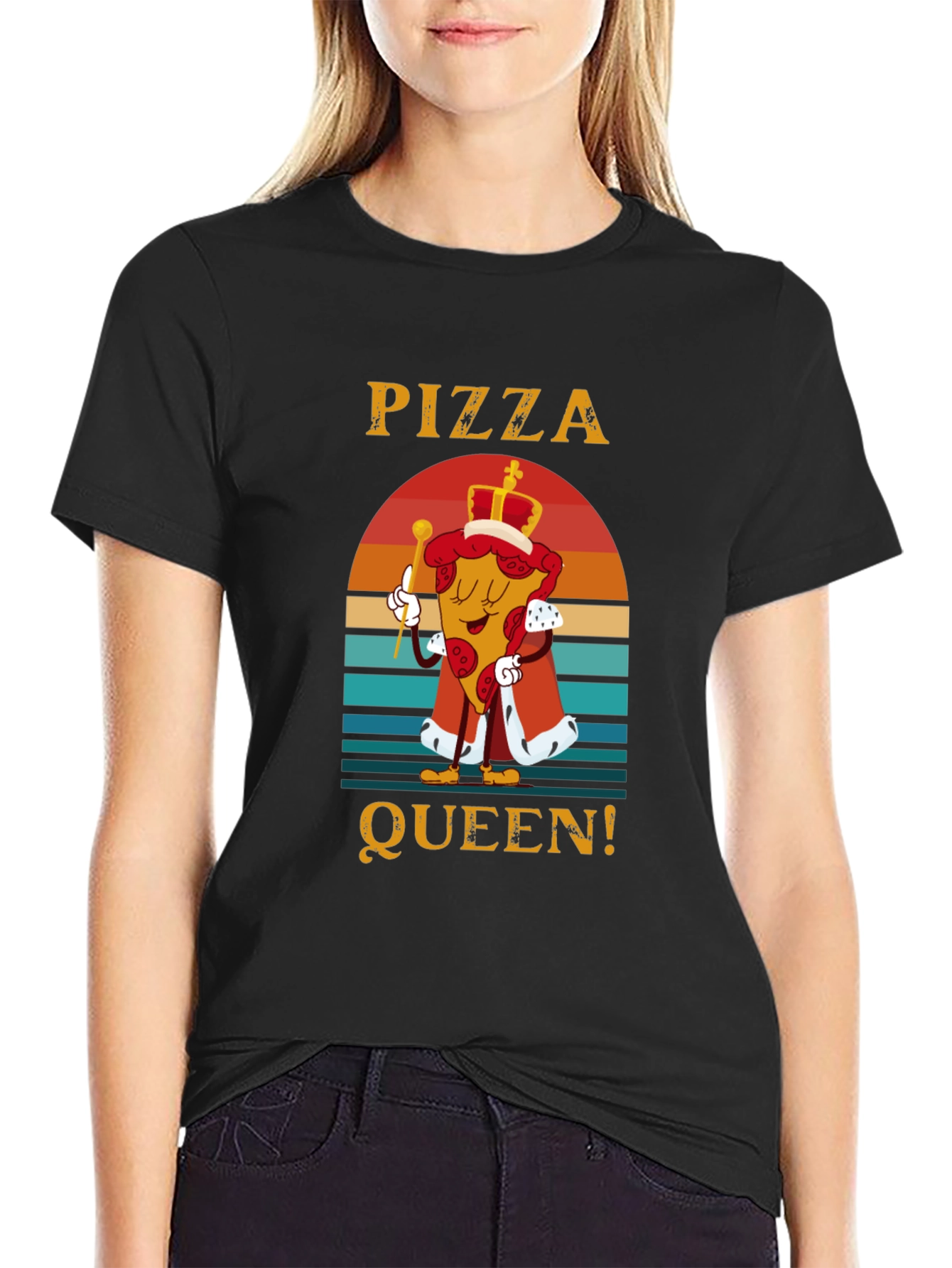 Pizza Queen Graphic T-Shirt - Funny Food Tee
