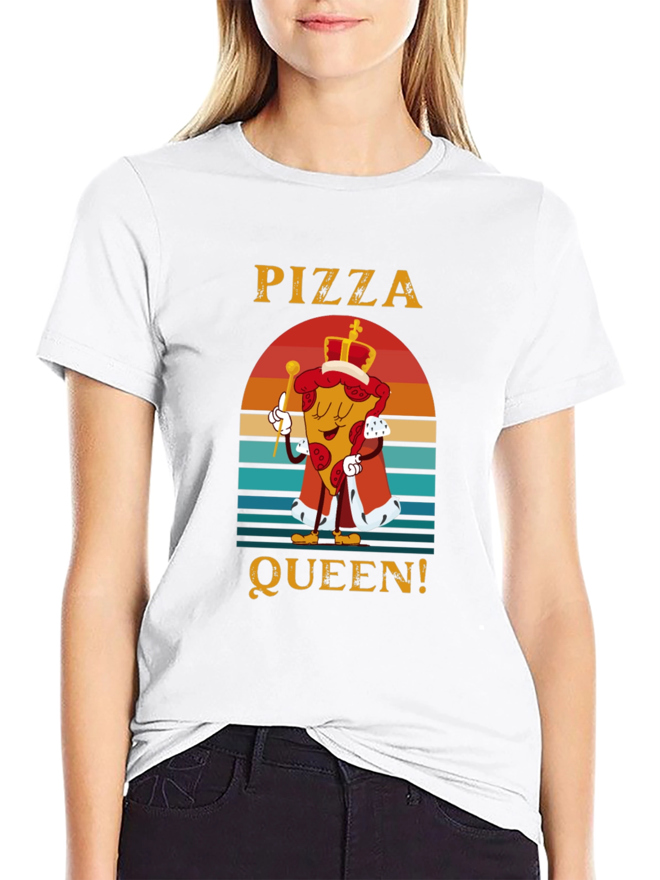 Pizza Queen Graphic T-Shirt - Funny Food Tee