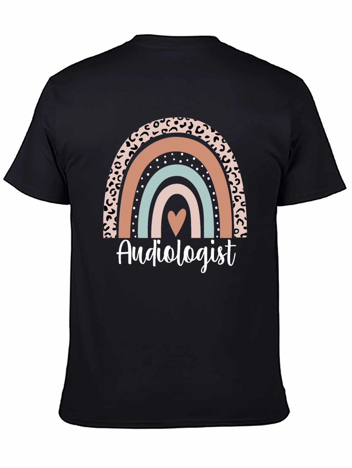 Audiologist Rainbow Heart Graphic T-Shirt