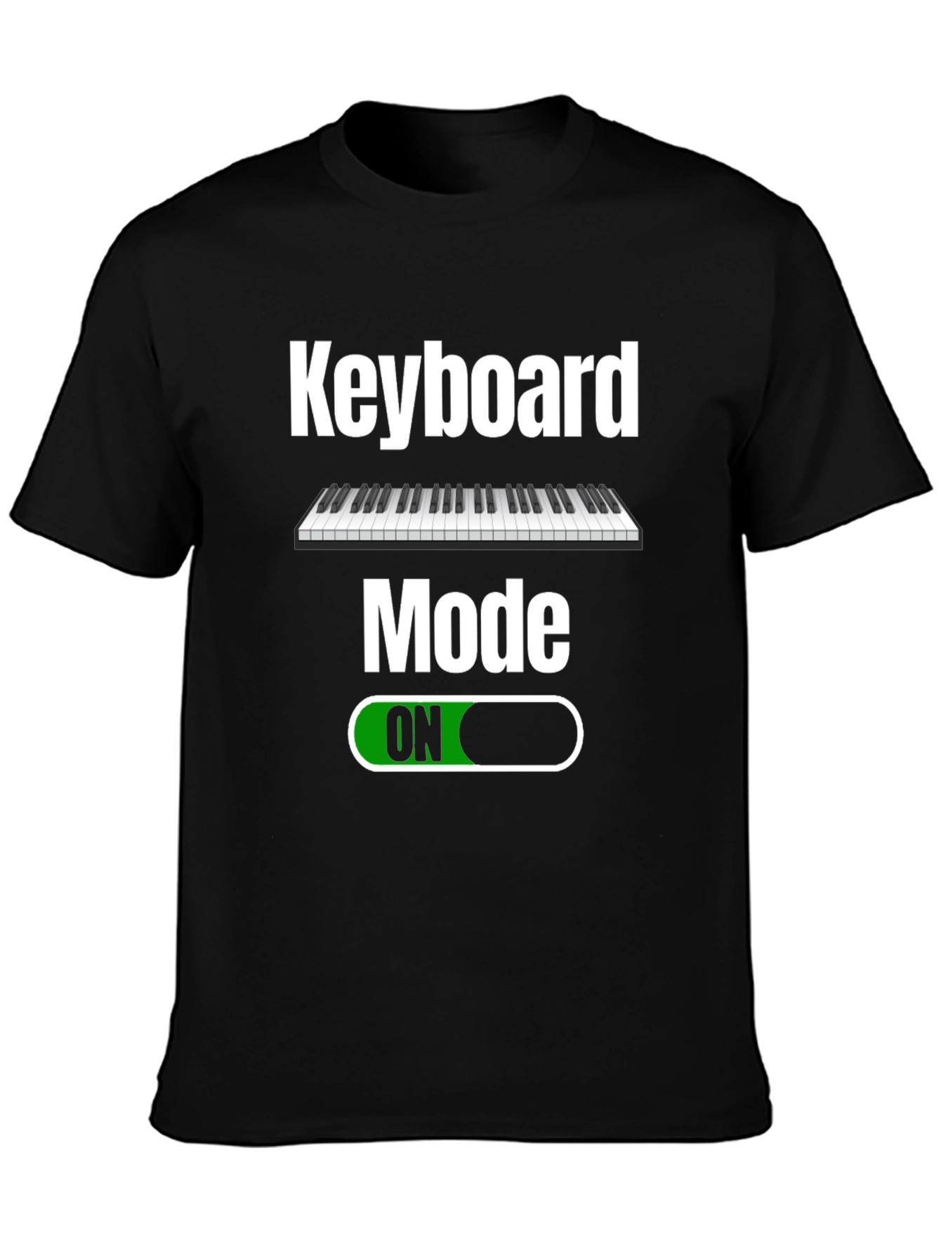 Keyboard Mode ON Black T-Shirt - Musician Apparel