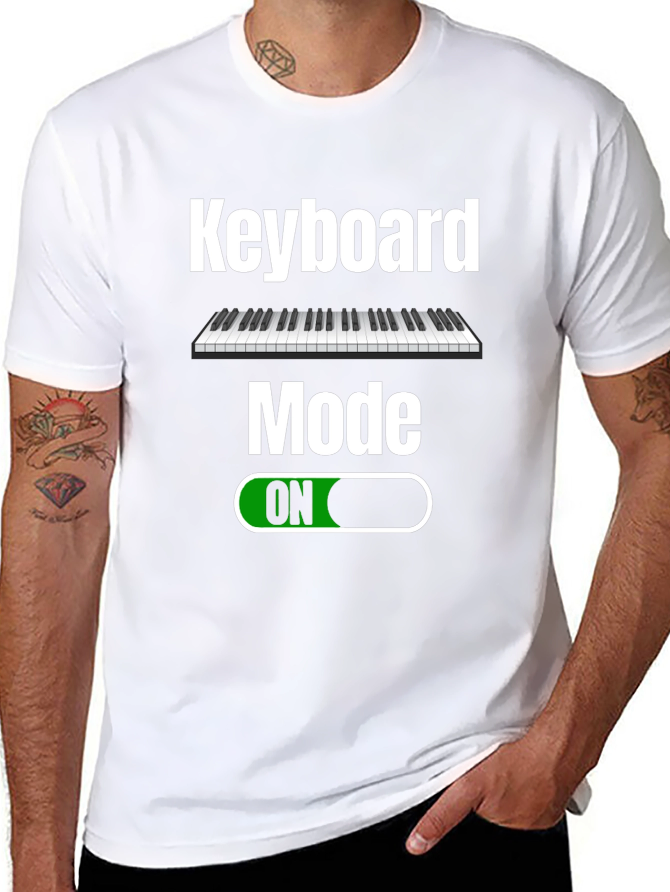 Keyboard Mode ON Black T-Shirt - Musician Apparel