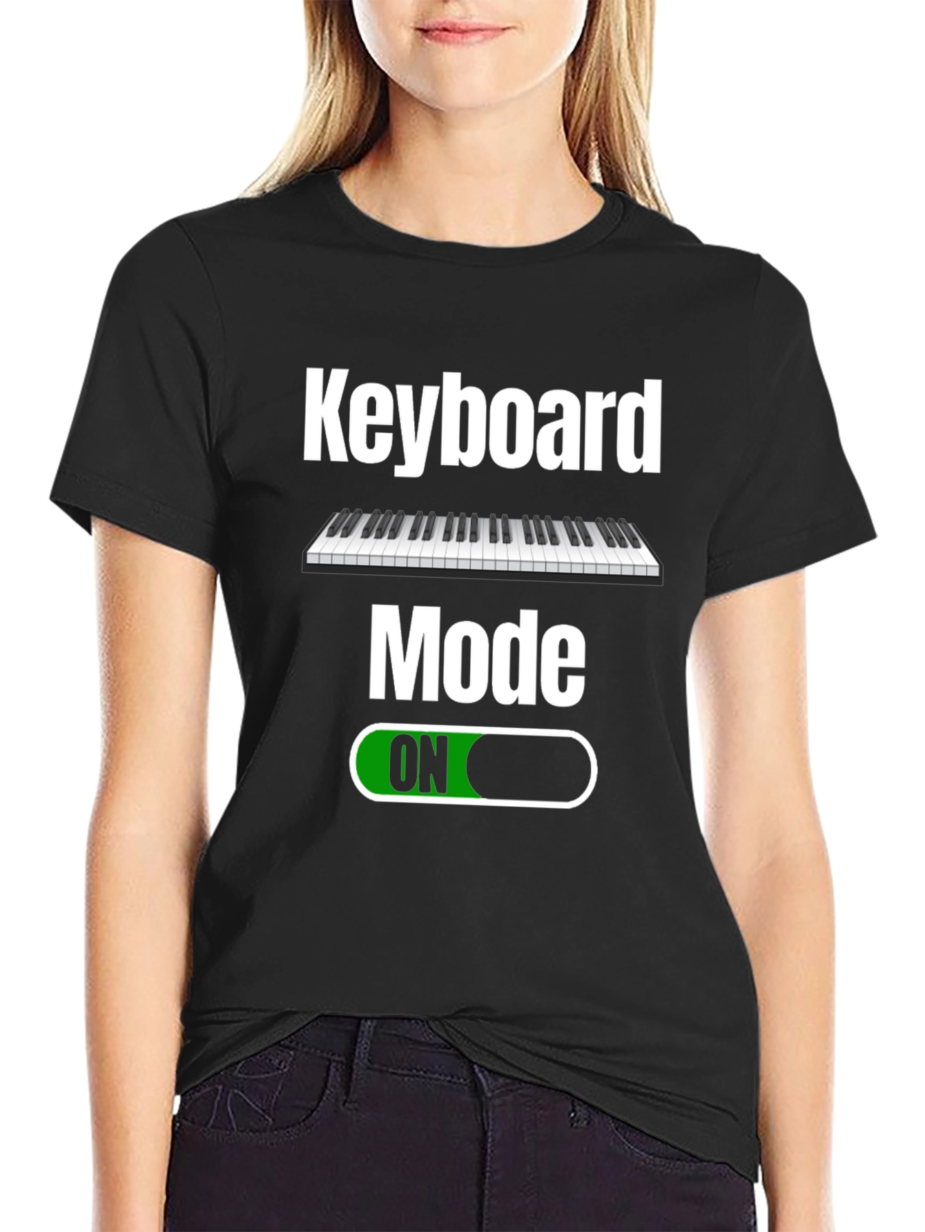 Keyboard Mode ON Black T-Shirt - Musician Apparel