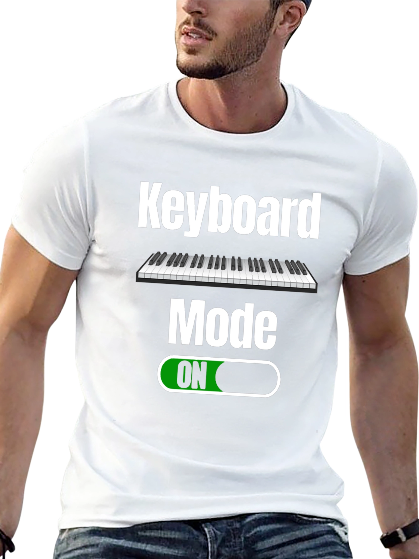 Keyboard Mode ON Black T-Shirt - Musician Apparel