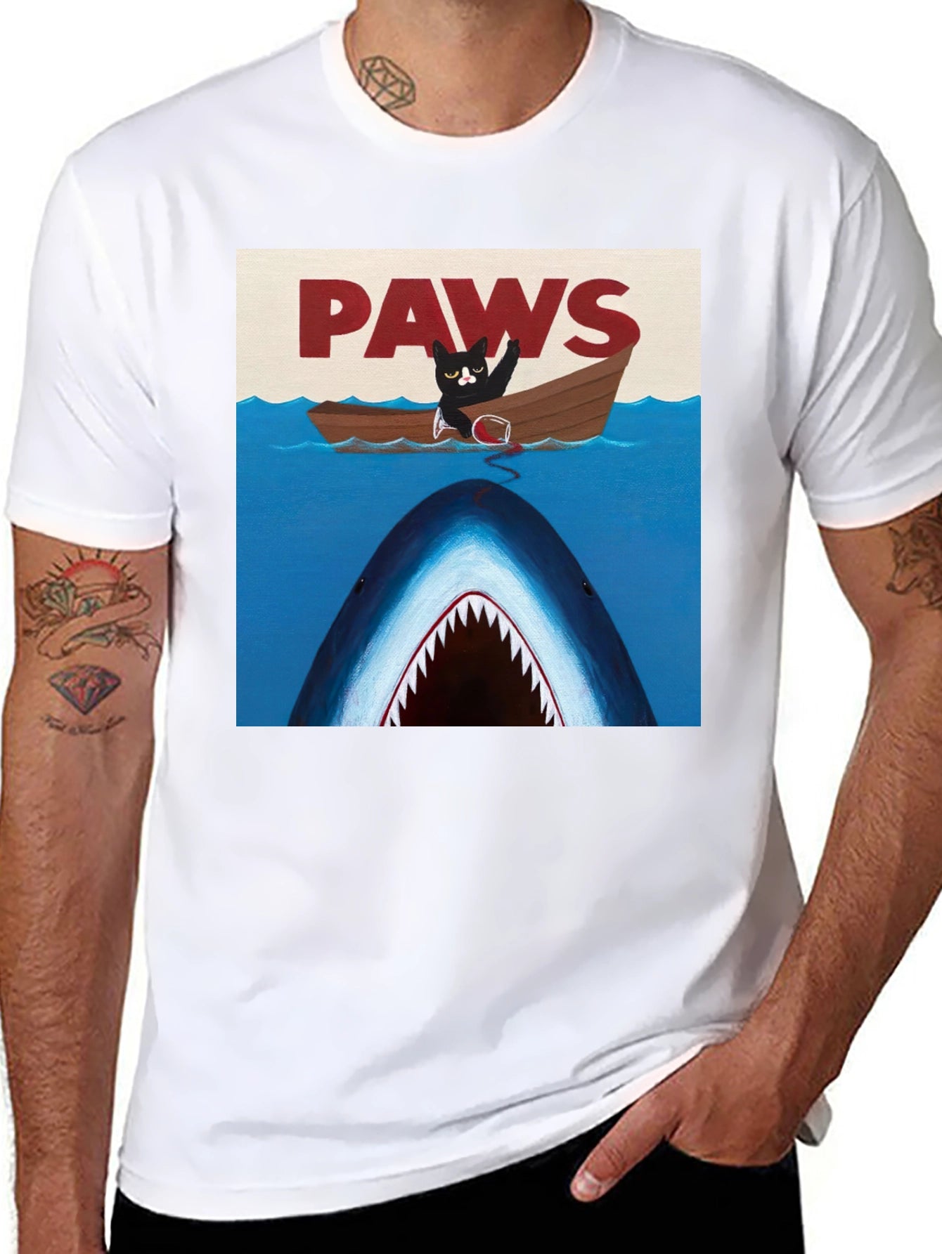 Paws Cat Jaws Funny T-Shirt