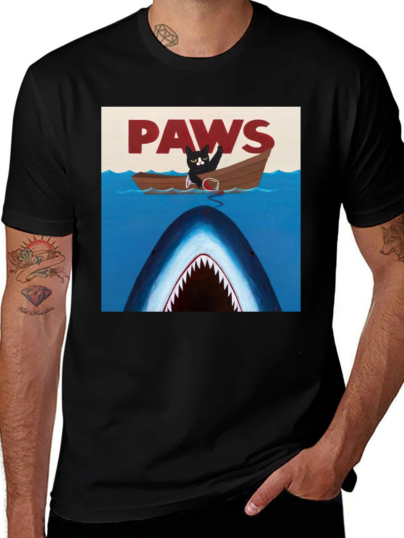 Paws Cat Jaws Funny T-Shirt