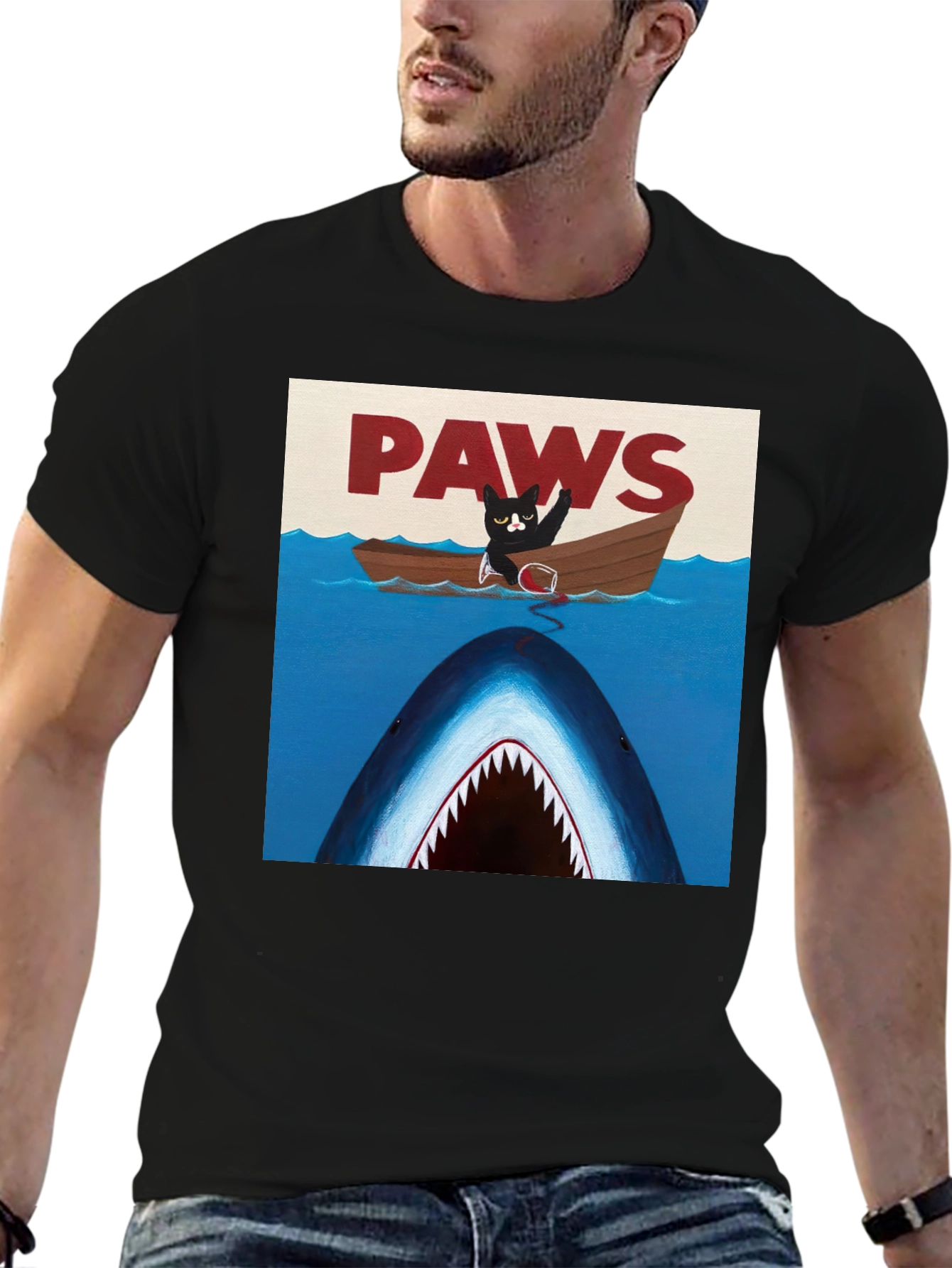 Paws Cat Jaws Funny T-Shirt