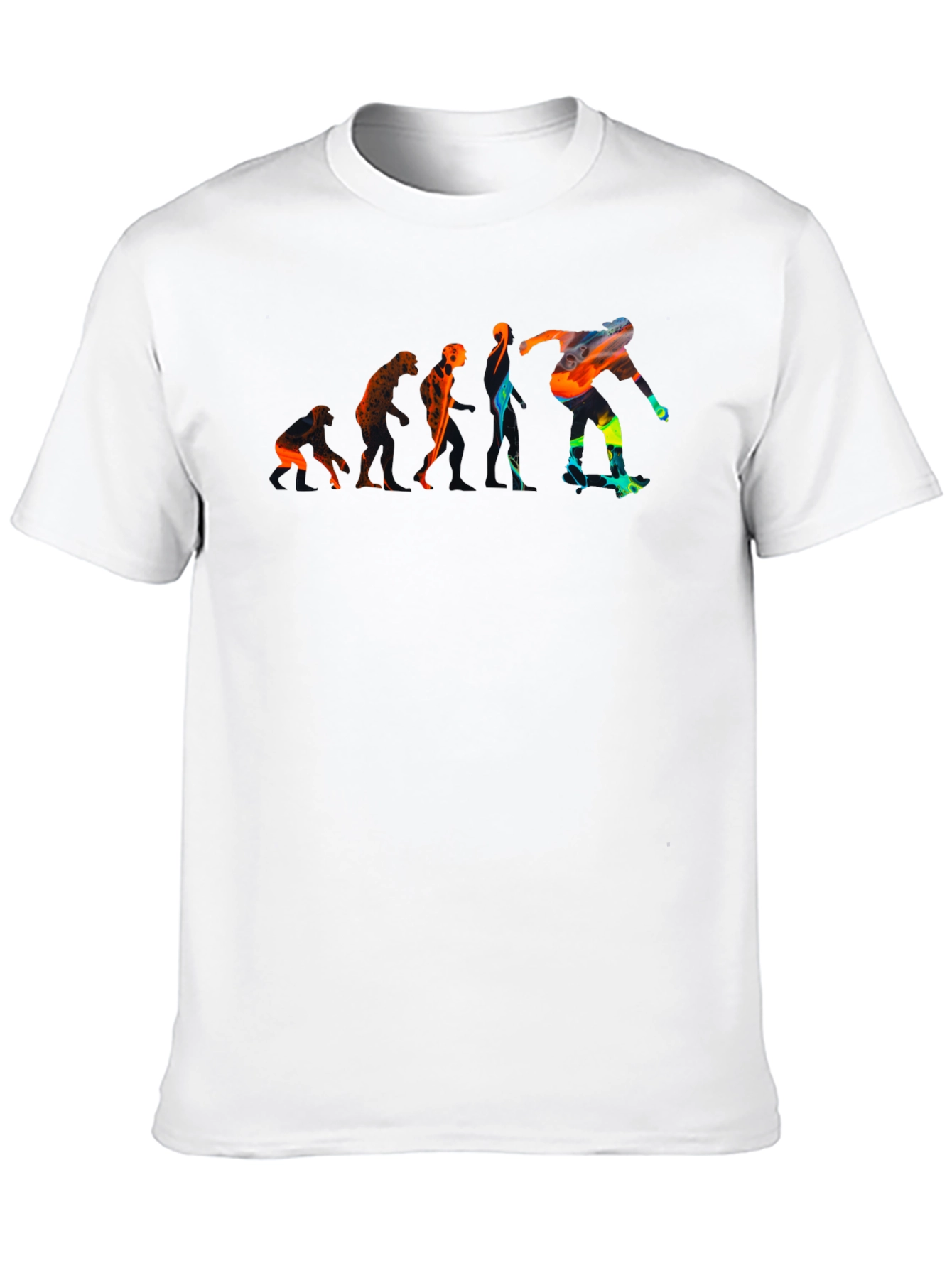 Skater Evolution Graphic Tee - Black Crew Neck T-Shirt
