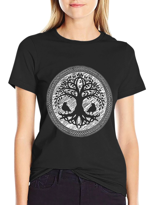 Yggdrasil Tree of Life Raven Graphic T-Shirt