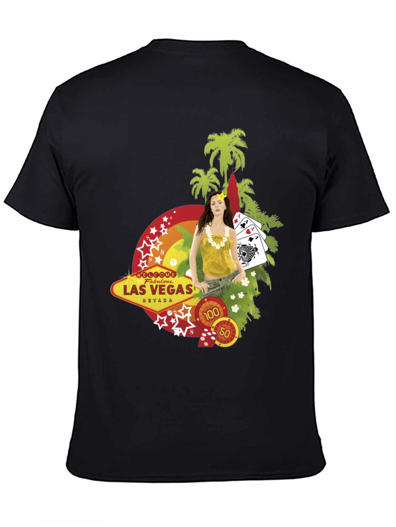 Las Vegas Themed Graphic T-Shirt