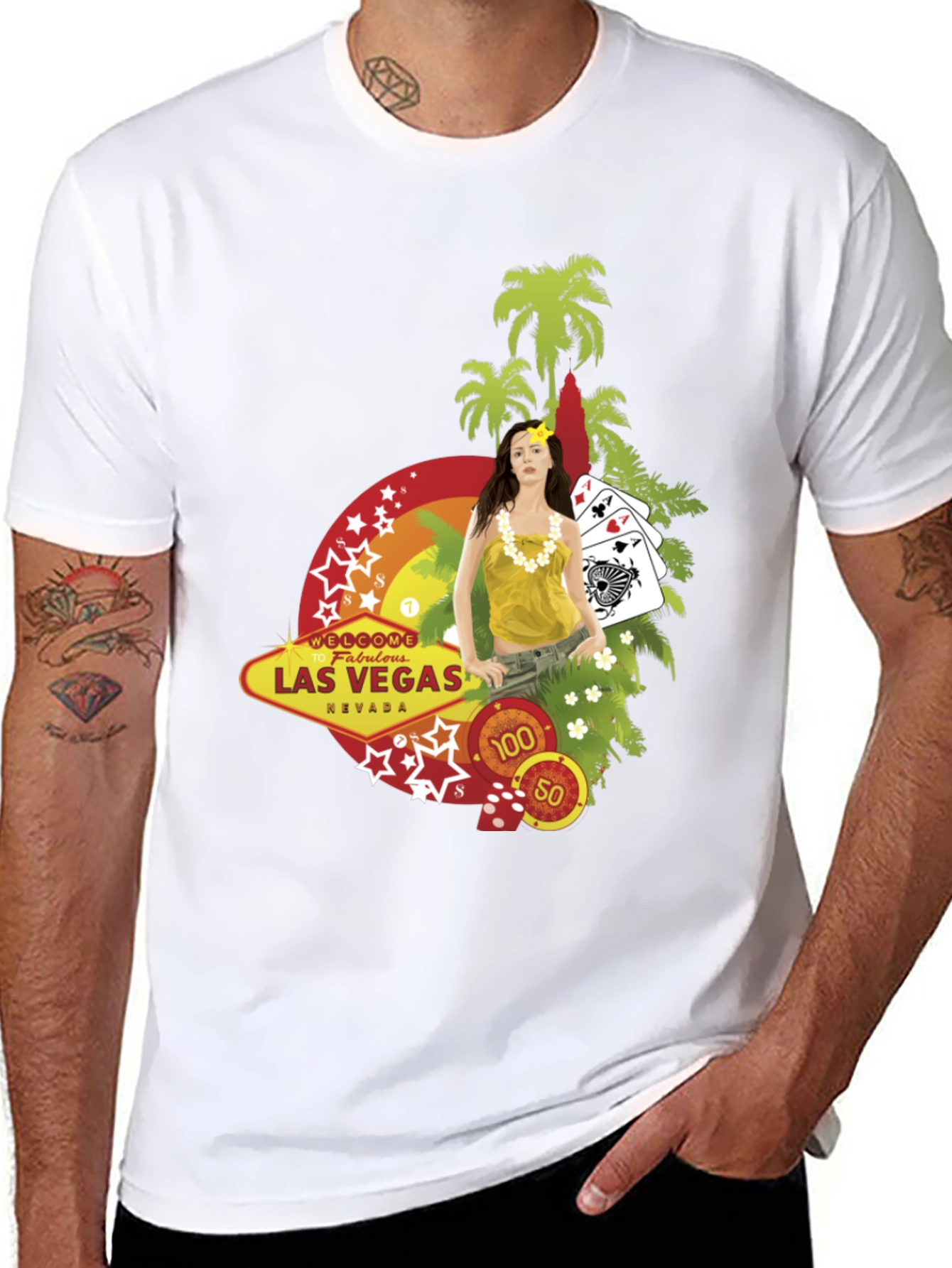 Las Vegas Themed Graphic T-Shirt