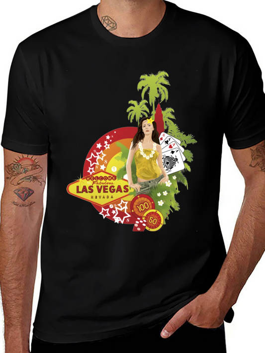Las Vegas Themed Graphic T-Shirt