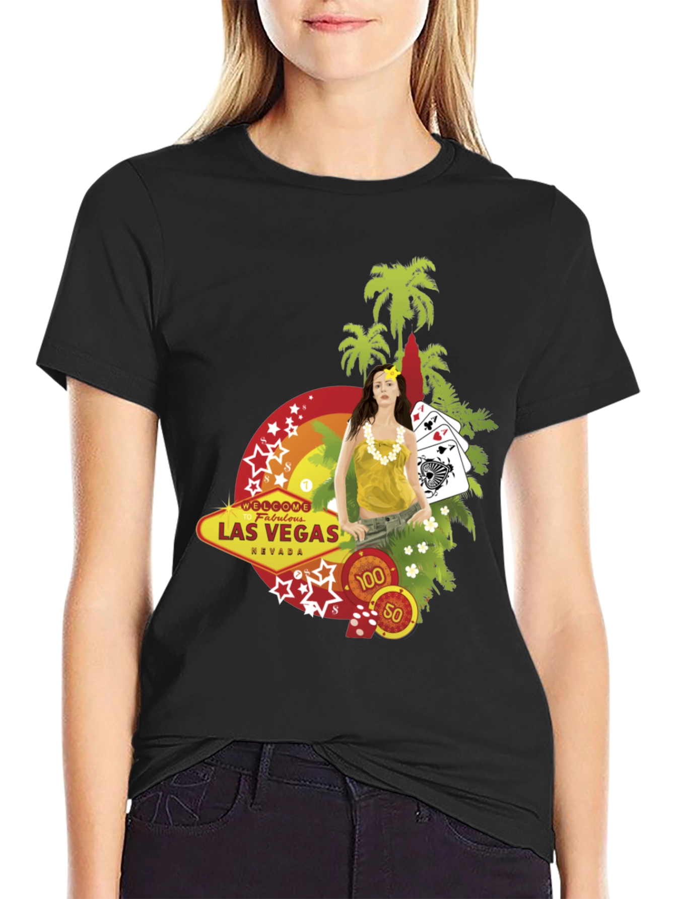 Las Vegas Themed Graphic T-Shirt