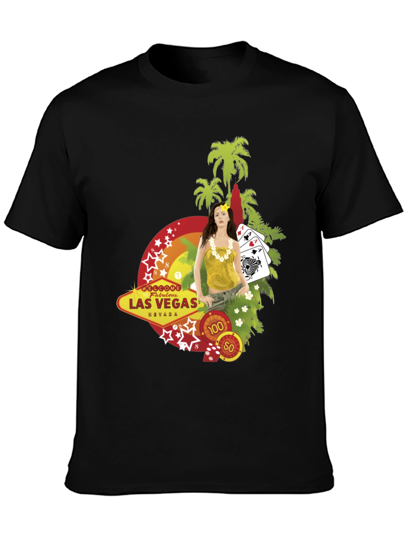 Las Vegas Themed Graphic T-Shirt