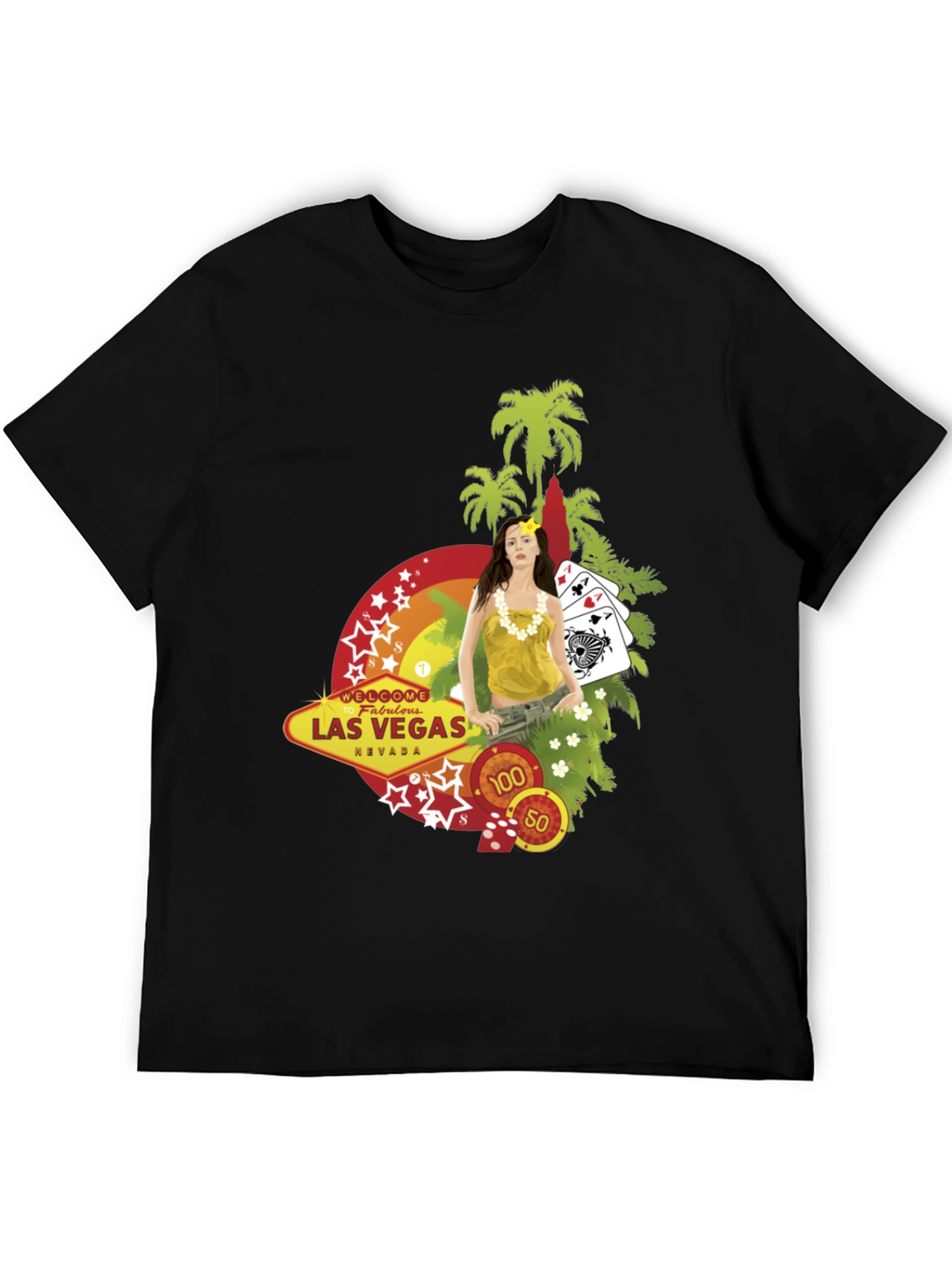 Las Vegas Themed Graphic T-Shirt