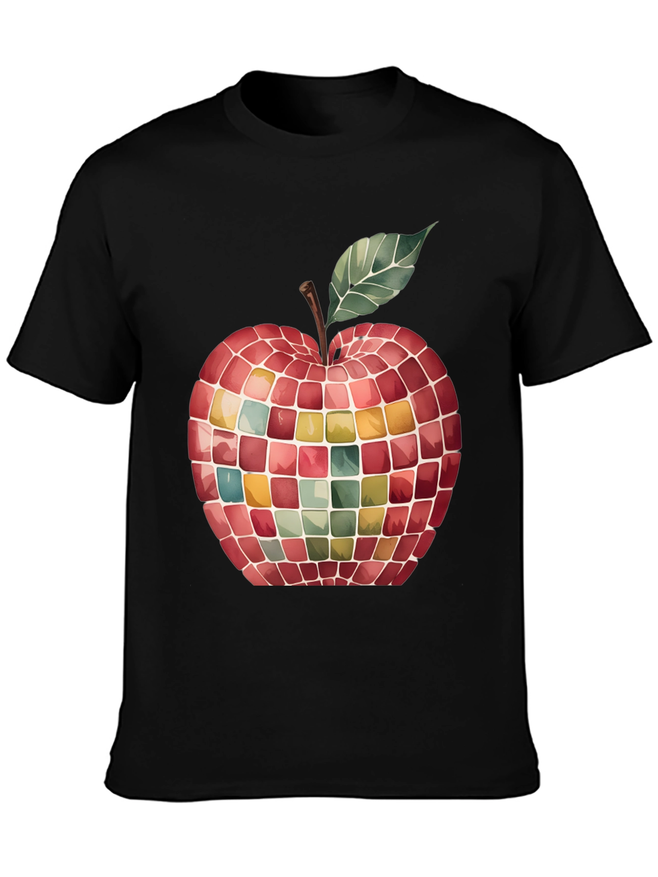 Mosaic Apple Graphic Tee - Unique Design
