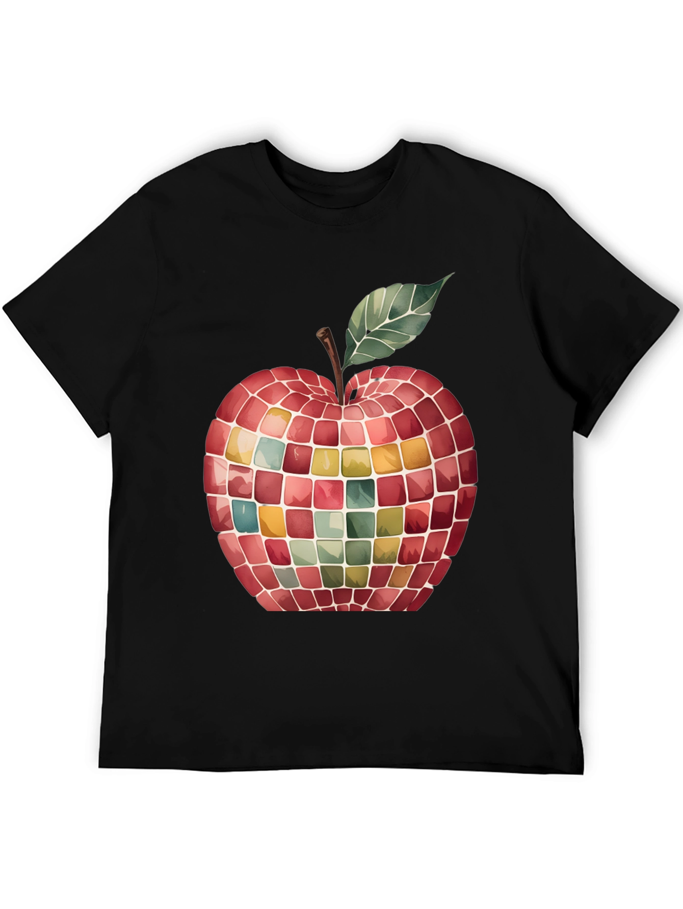 Mosaic Apple Graphic Tee - Unique Design