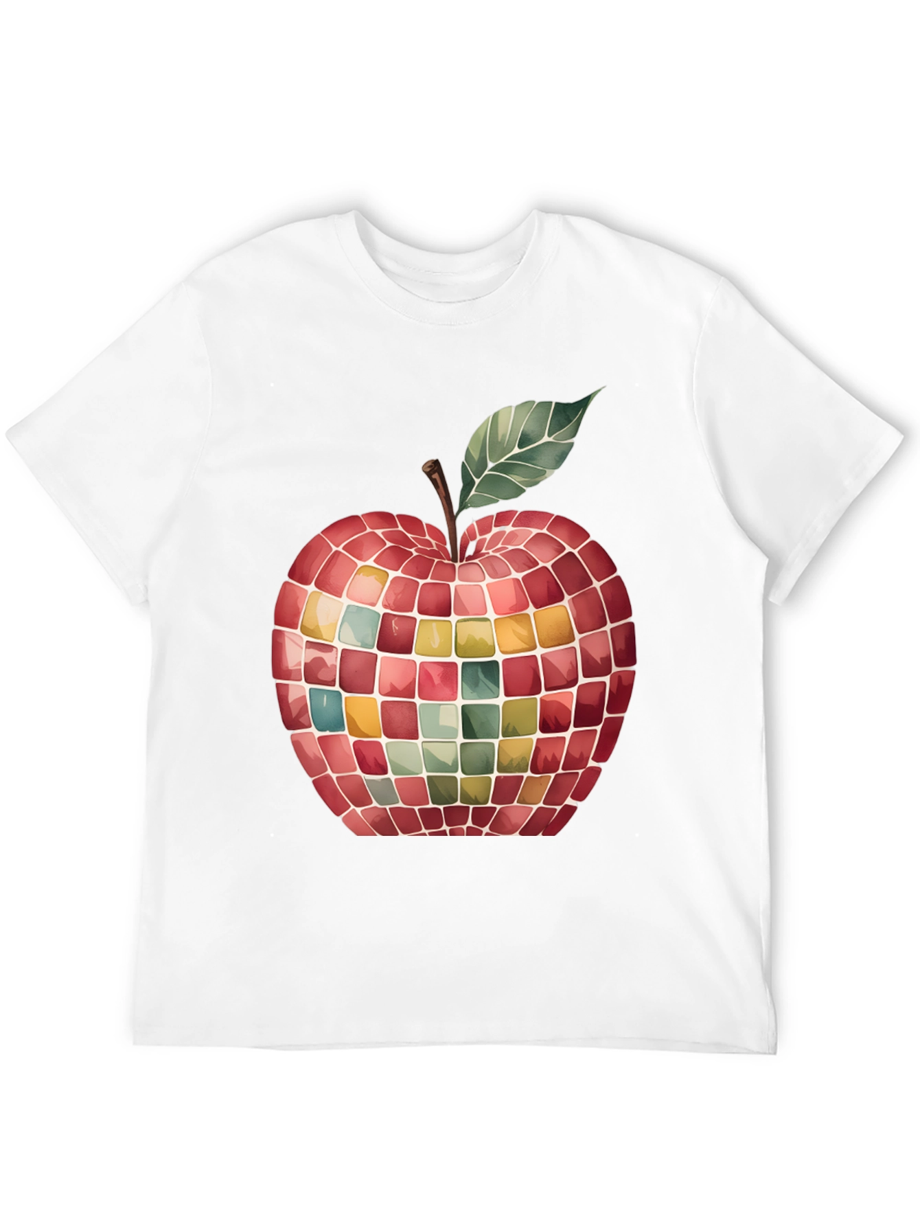 Mosaic Apple Graphic Tee - Unique Design