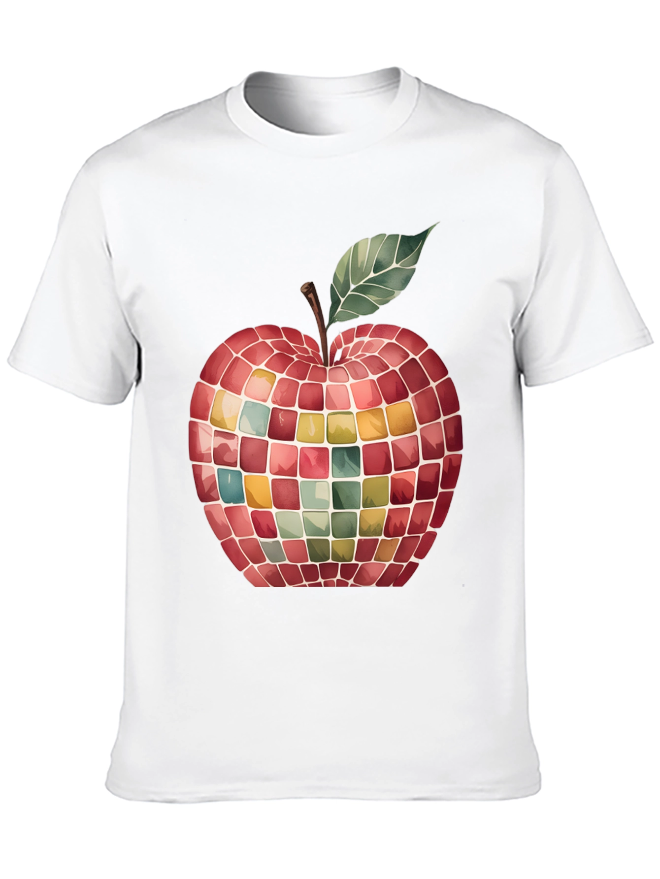 Mosaic Apple Graphic Tee - Unique Design