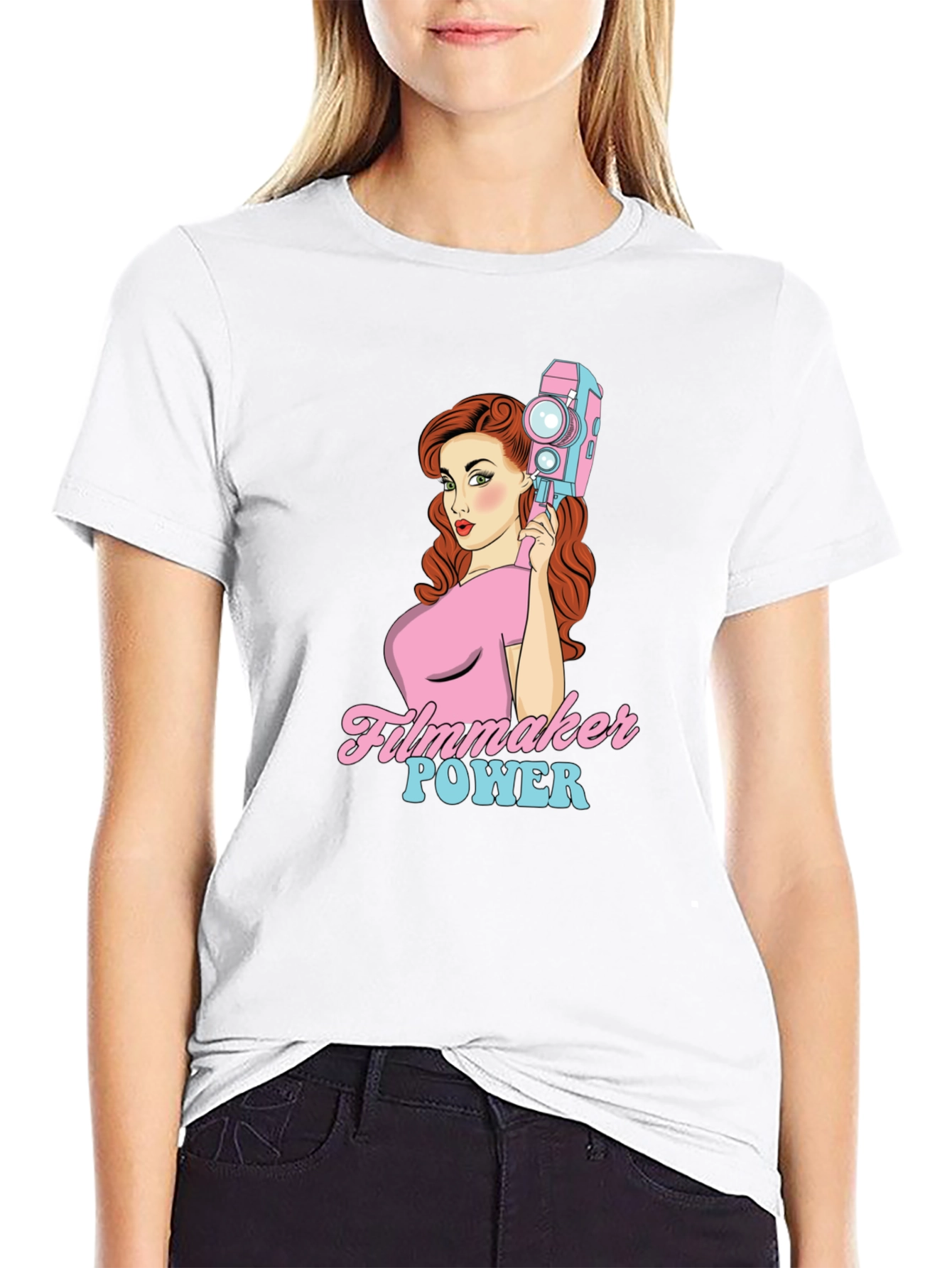 Filmmaker Power Graphic Tee - Retro Camera T-Shirt