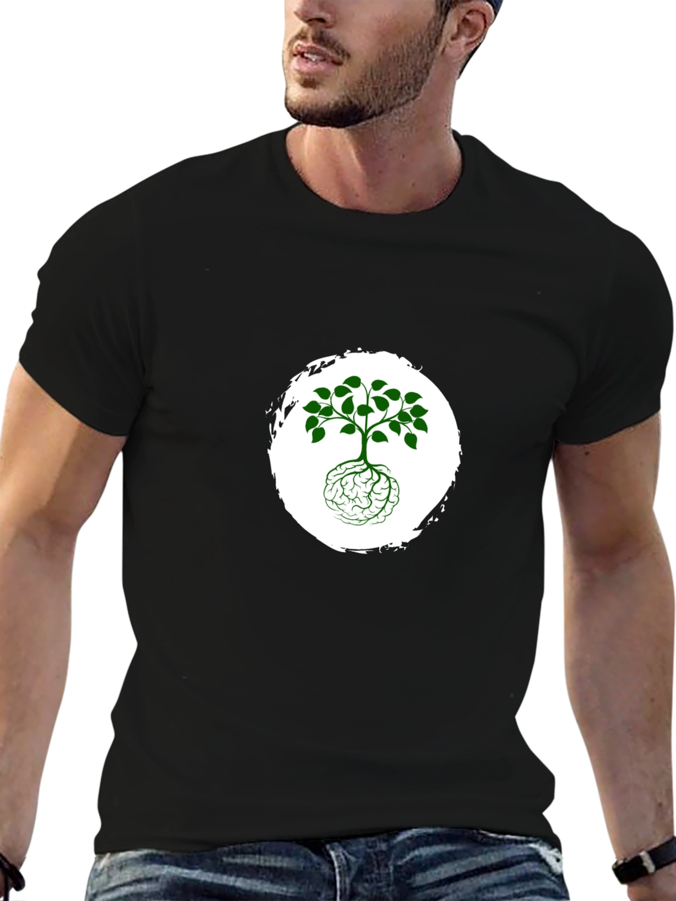 Brain Tree Graphic Black T-Shirt