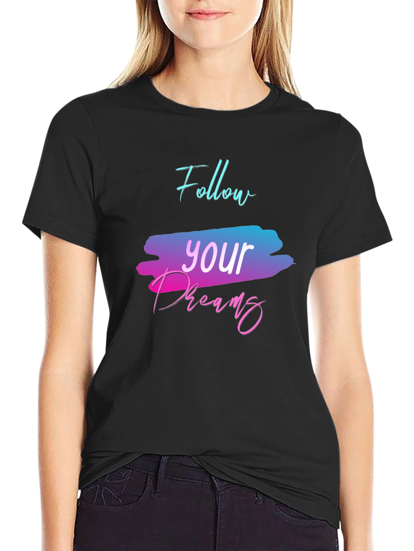 Follow Your Dreams Graphic Tee - Black