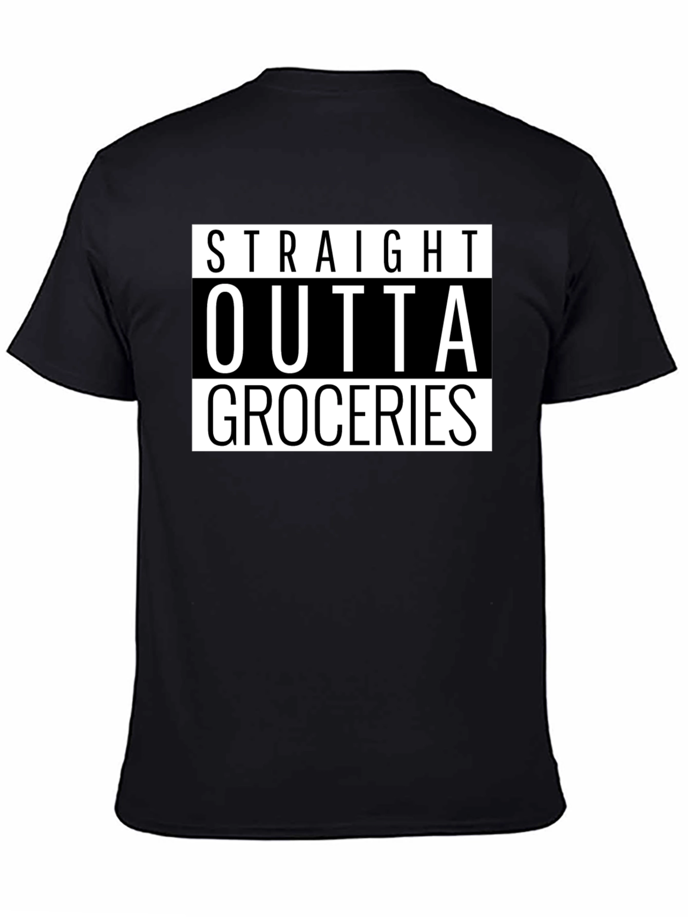 Straight Outta Groceries - Novelty Graphic T-Shirt