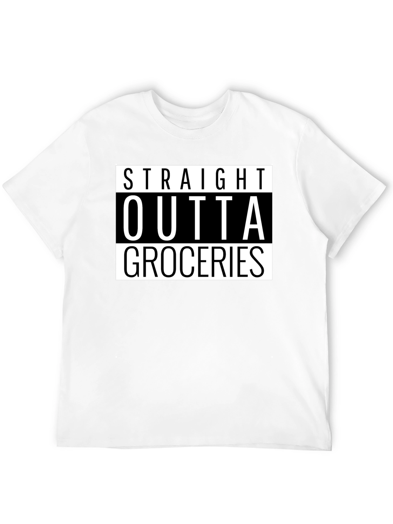 Straight Outta Groceries - Novelty Graphic T-Shirt