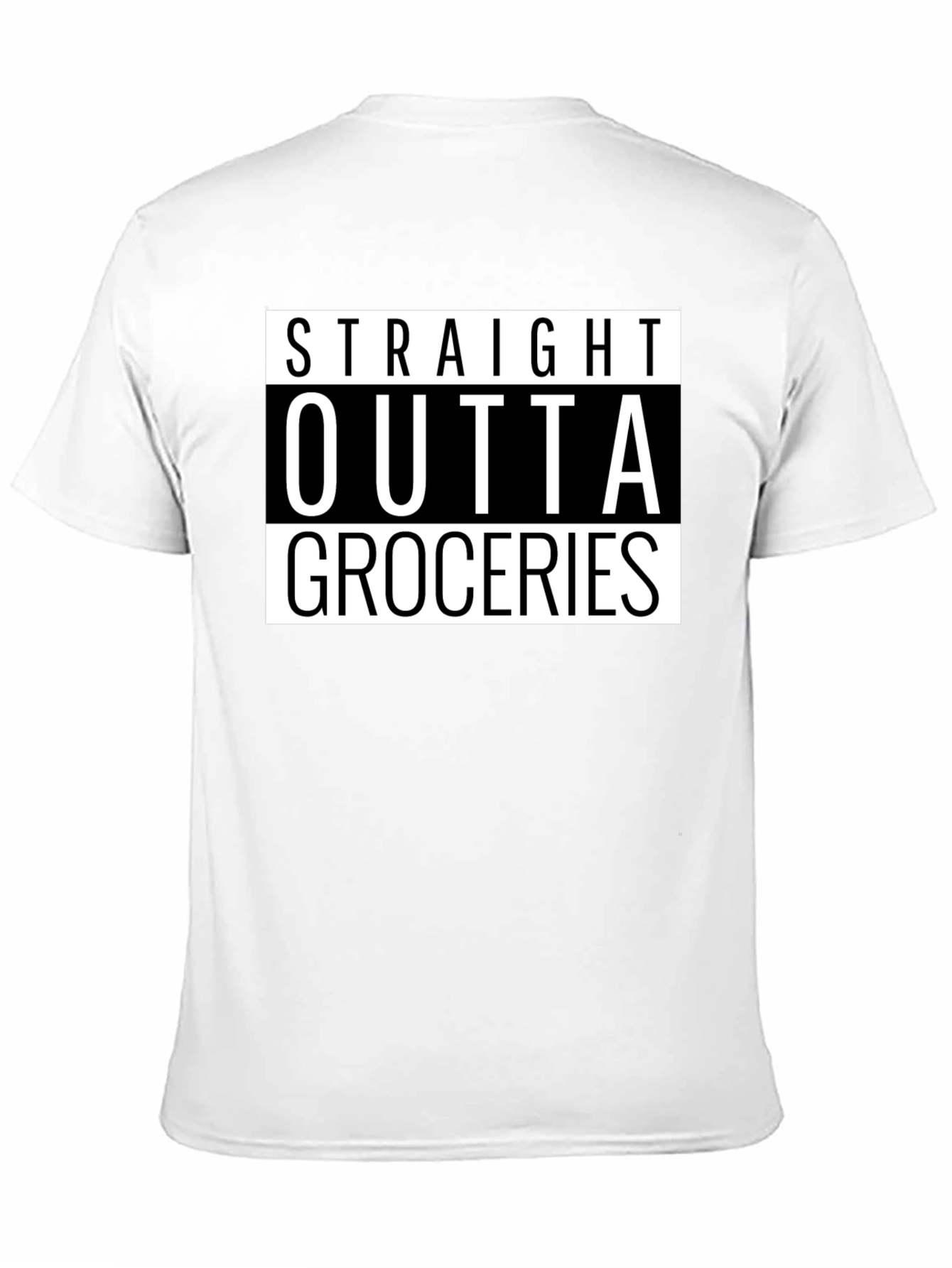 Straight Outta Groceries - Novelty Graphic T-Shirt
