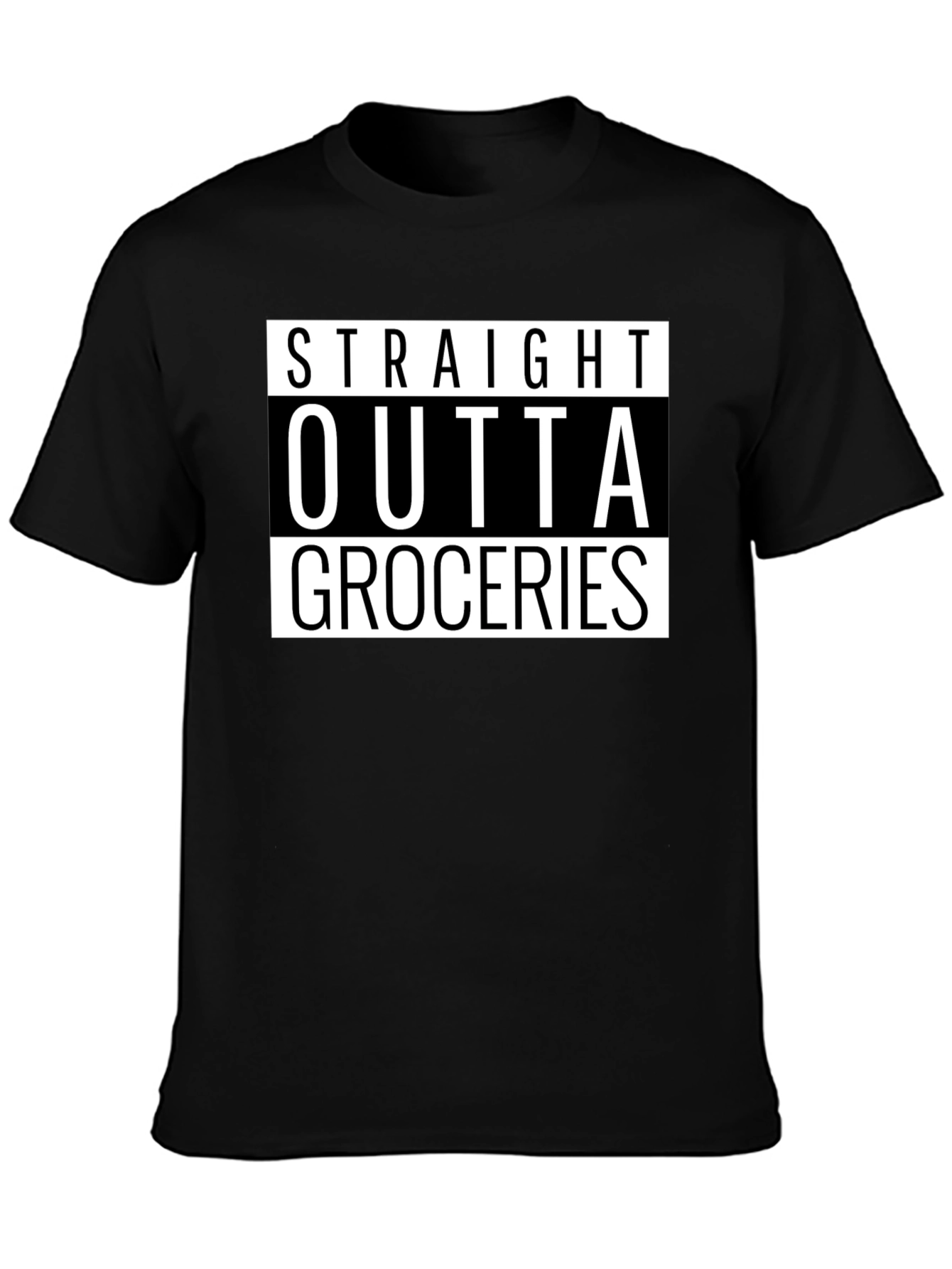 Straight Outta Groceries - Novelty Graphic T-Shirt