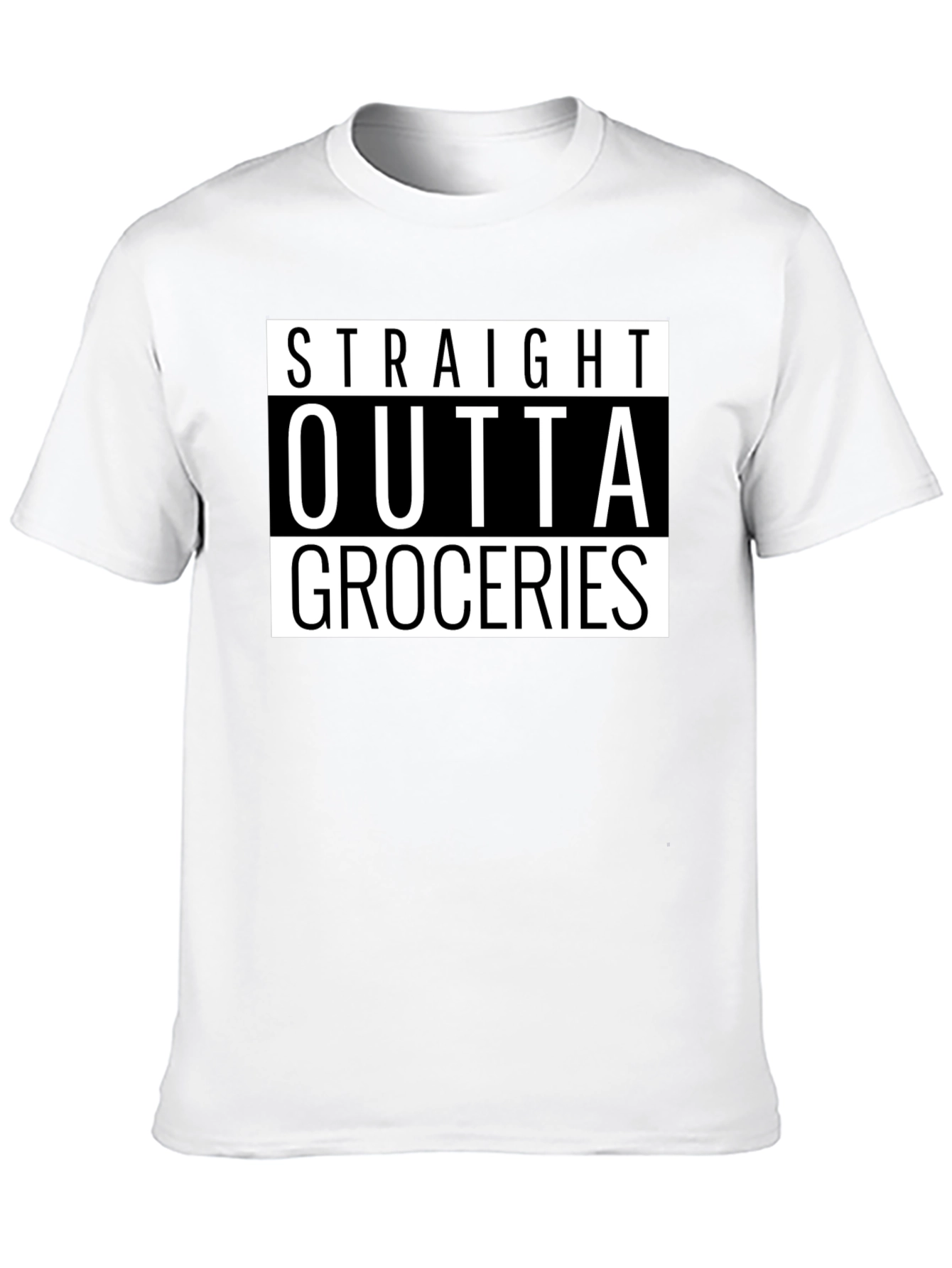 Straight Outta Groceries - Novelty Graphic T-Shirt