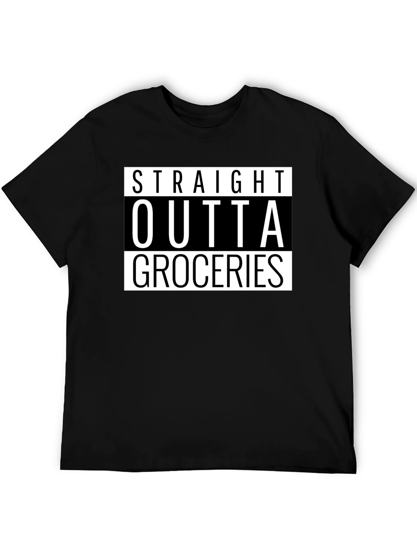 Straight Outta Groceries - Novelty Graphic T-Shirt