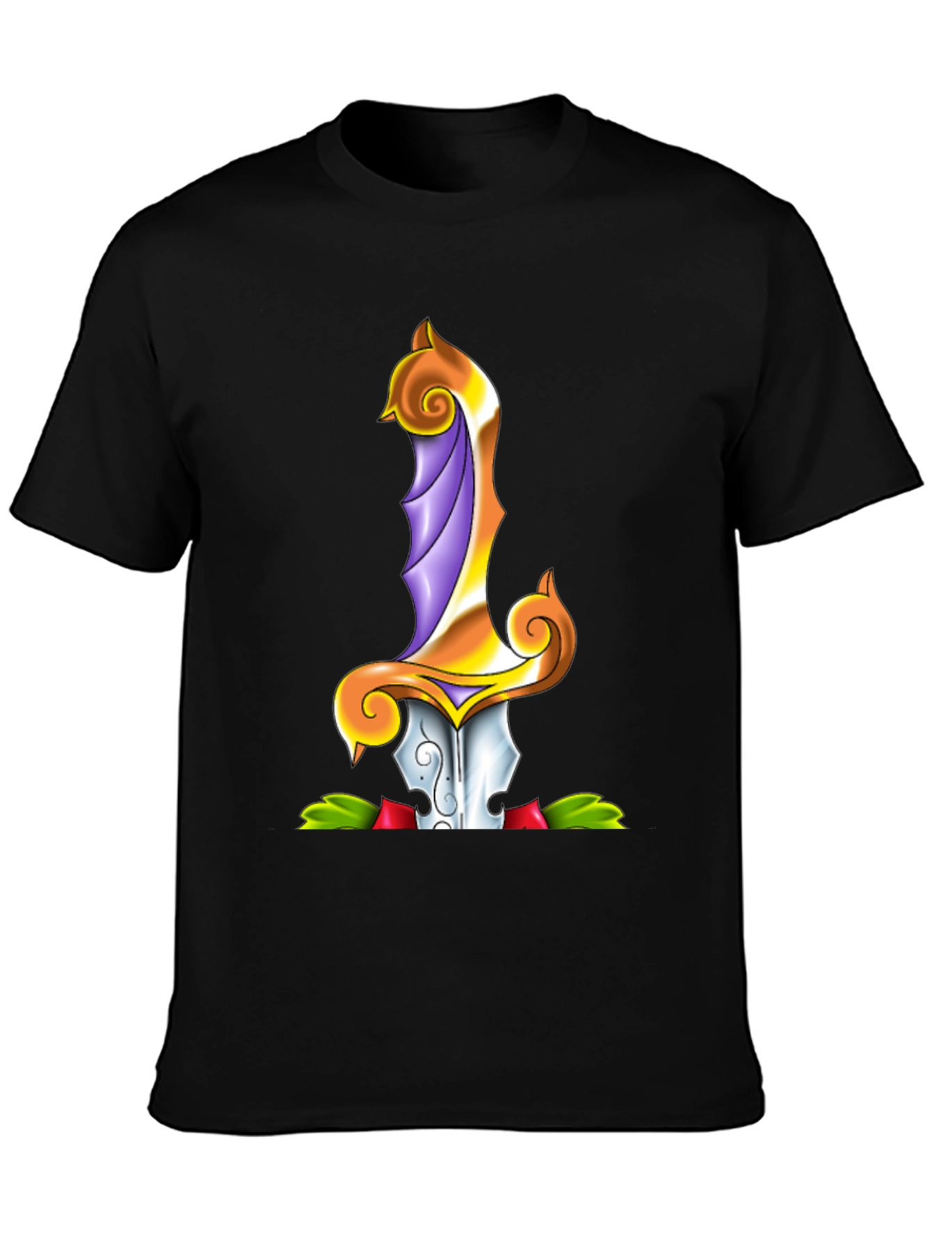Dagger Graphic Print Black T-Shirt