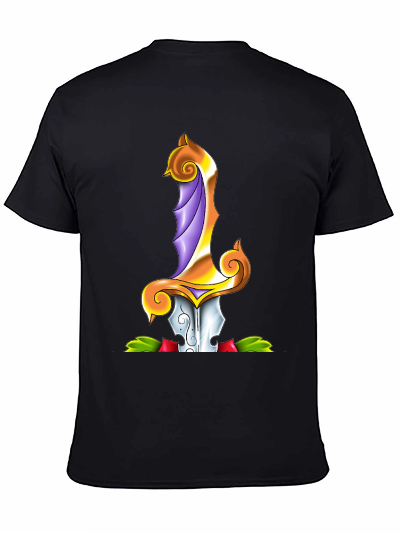 Dagger Graphic Print Black T-Shirt