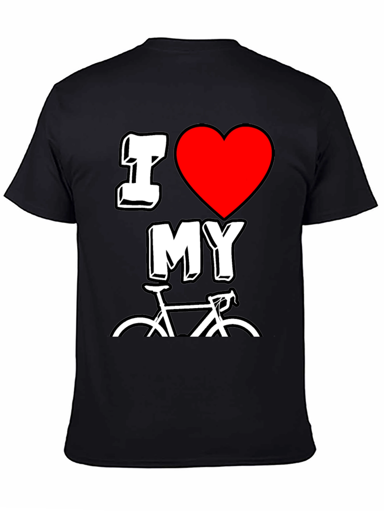 I Love My Bicycle T-Shirt - Black Graphic Tee