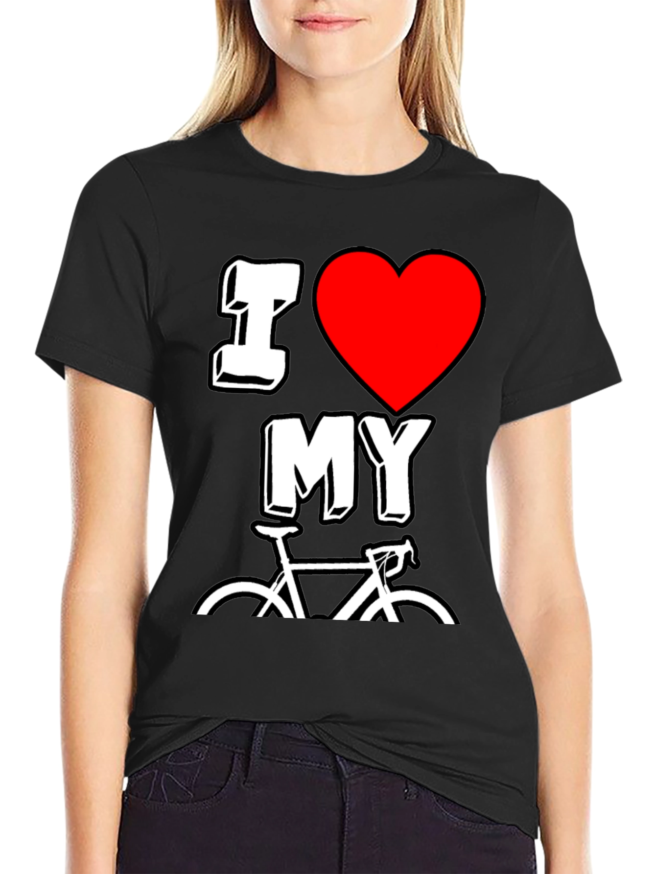 I Love My Bicycle T-Shirt - Black Graphic Tee