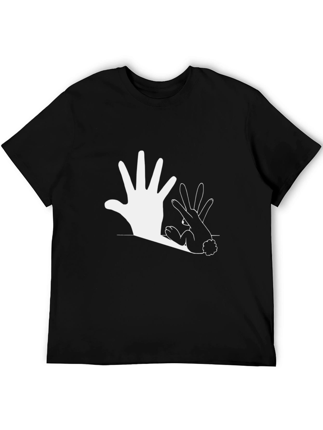 Hand Shadow Bunny Graphic Tee - Black