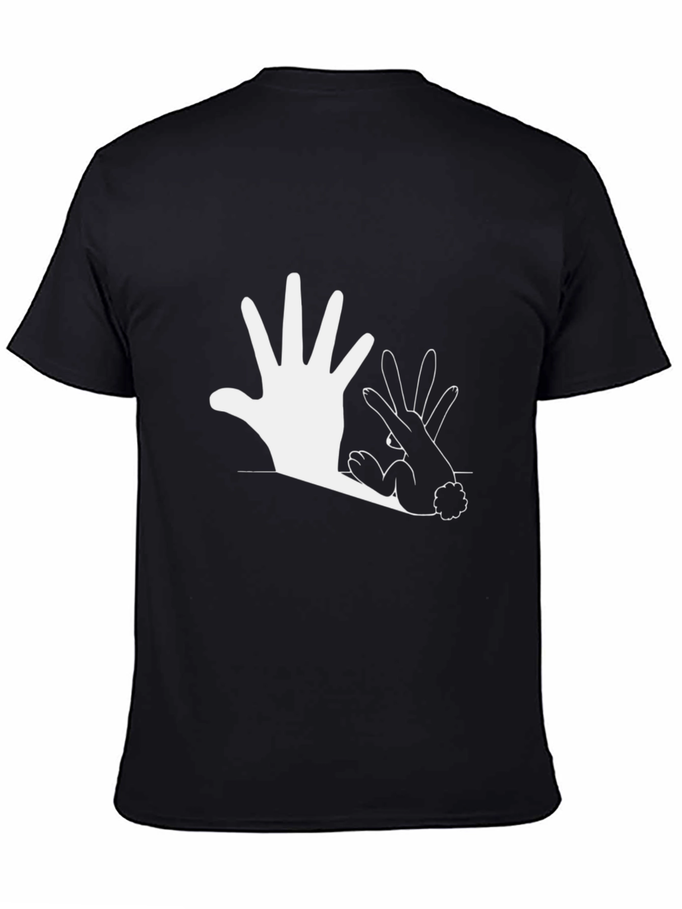 Hand Shadow Bunny Graphic Tee - Black