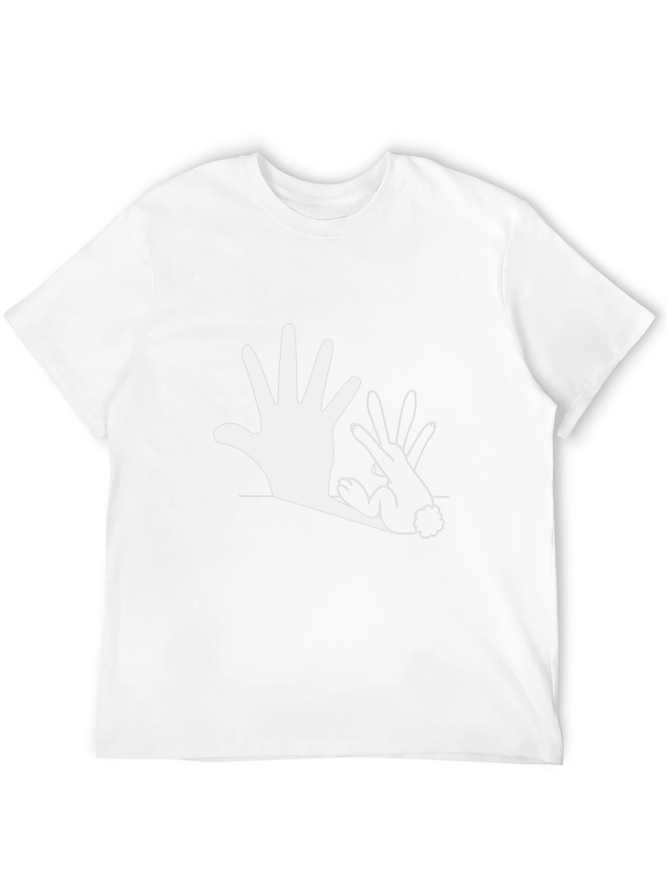 Hand Shadow Bunny Graphic Tee - Black
