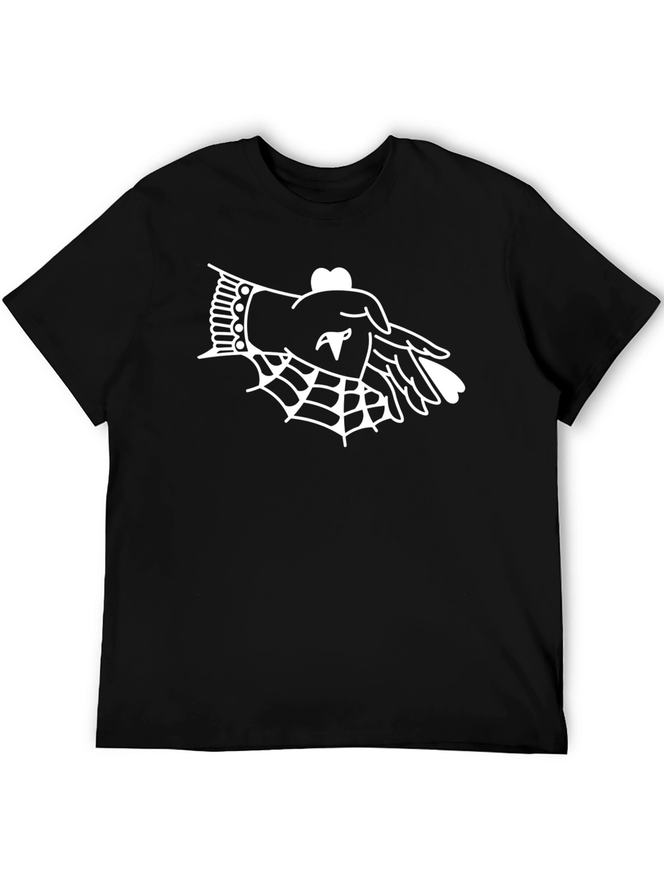 Graphic Tee: Hand & Spider Web - Black T-Shirt