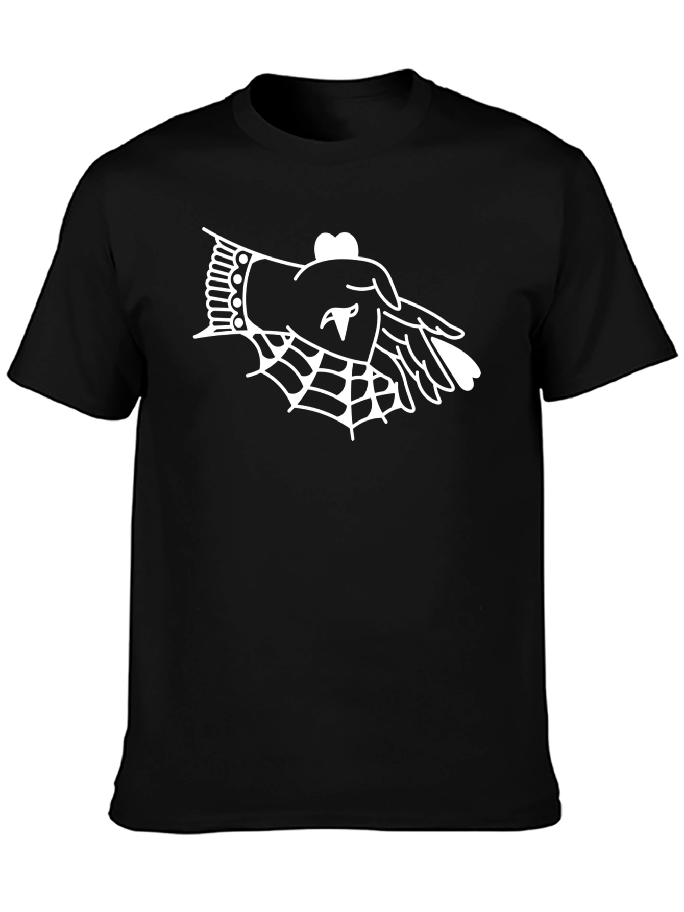 Graphic Tee: Hand & Spider Web - Black T-Shirt