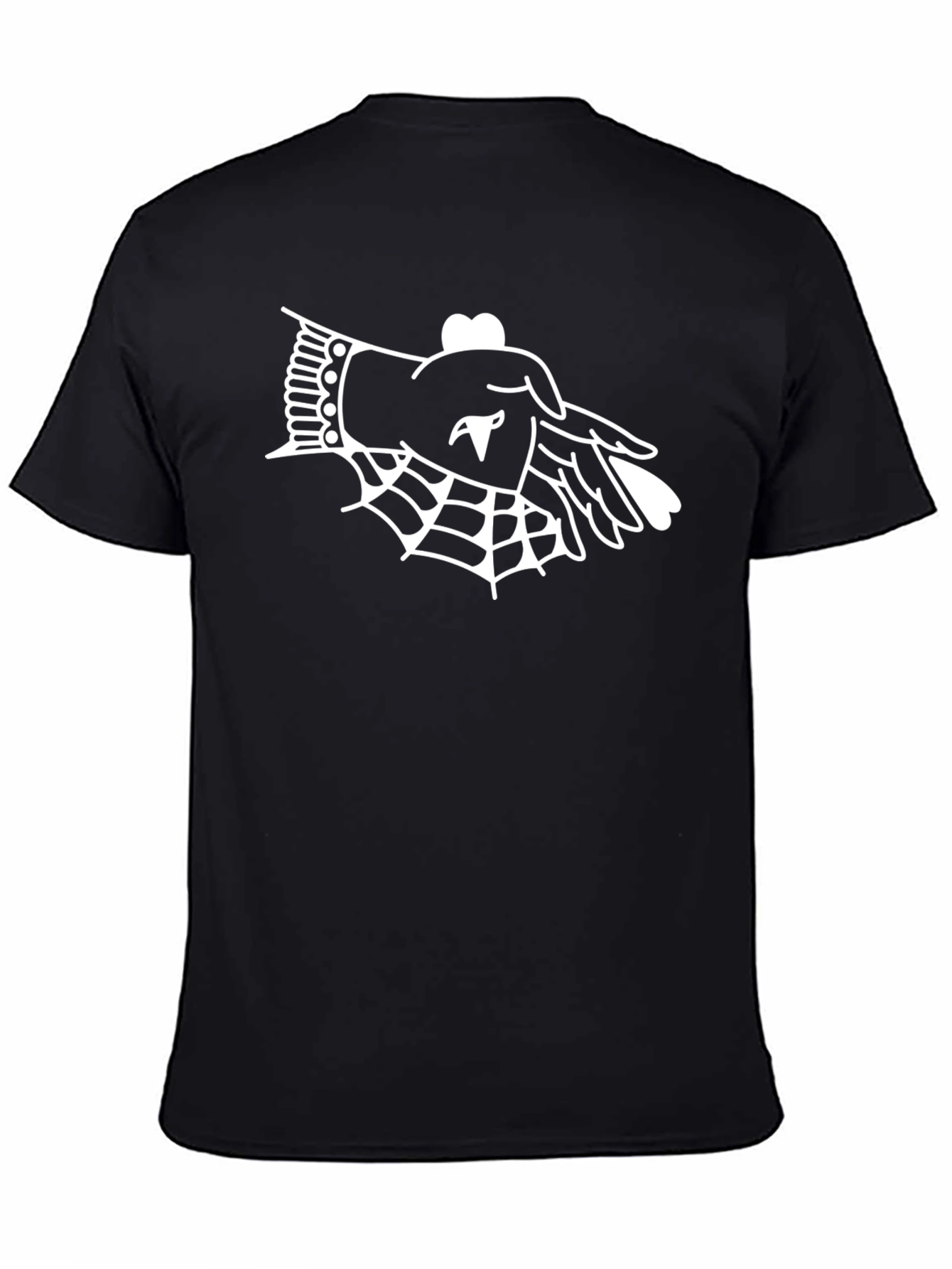 Graphic Tee: Hand & Spider Web - Black T-Shirt