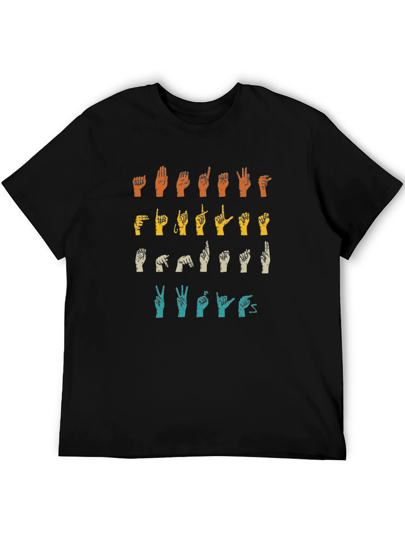ASL Alphabet T-Shirt - Black Graphic Tee