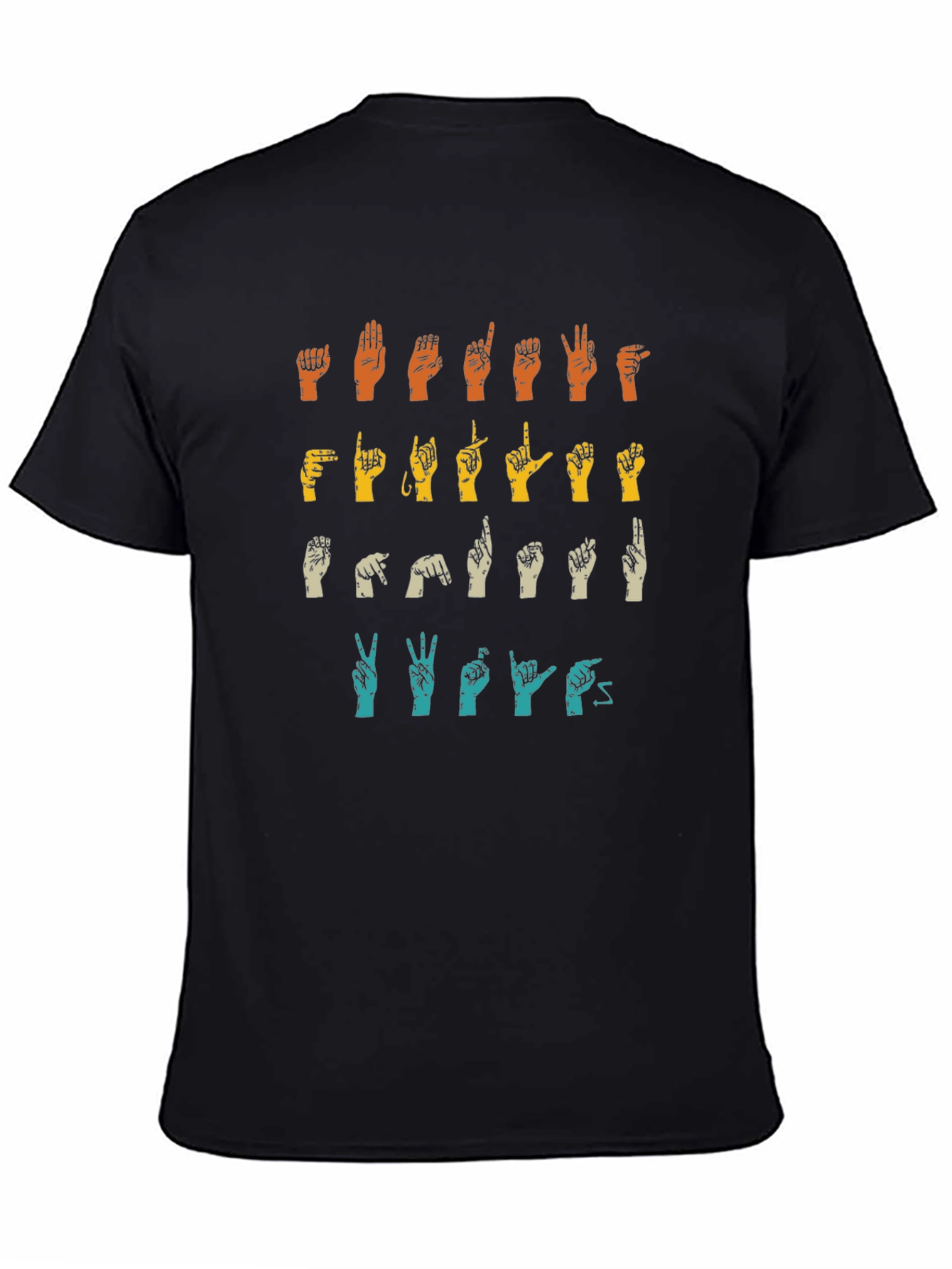 ASL Alphabet T-Shirt - Black Graphic Tee