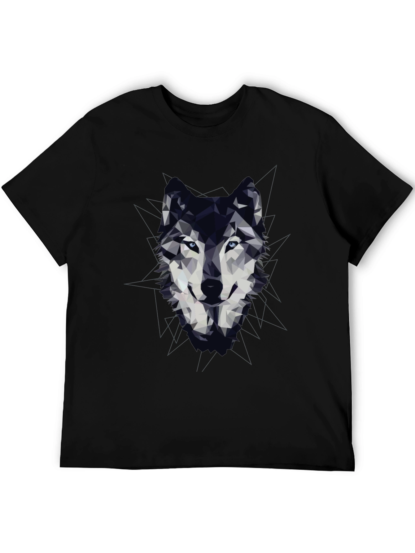 Geometric Wolf Graphic Print T-Shirt