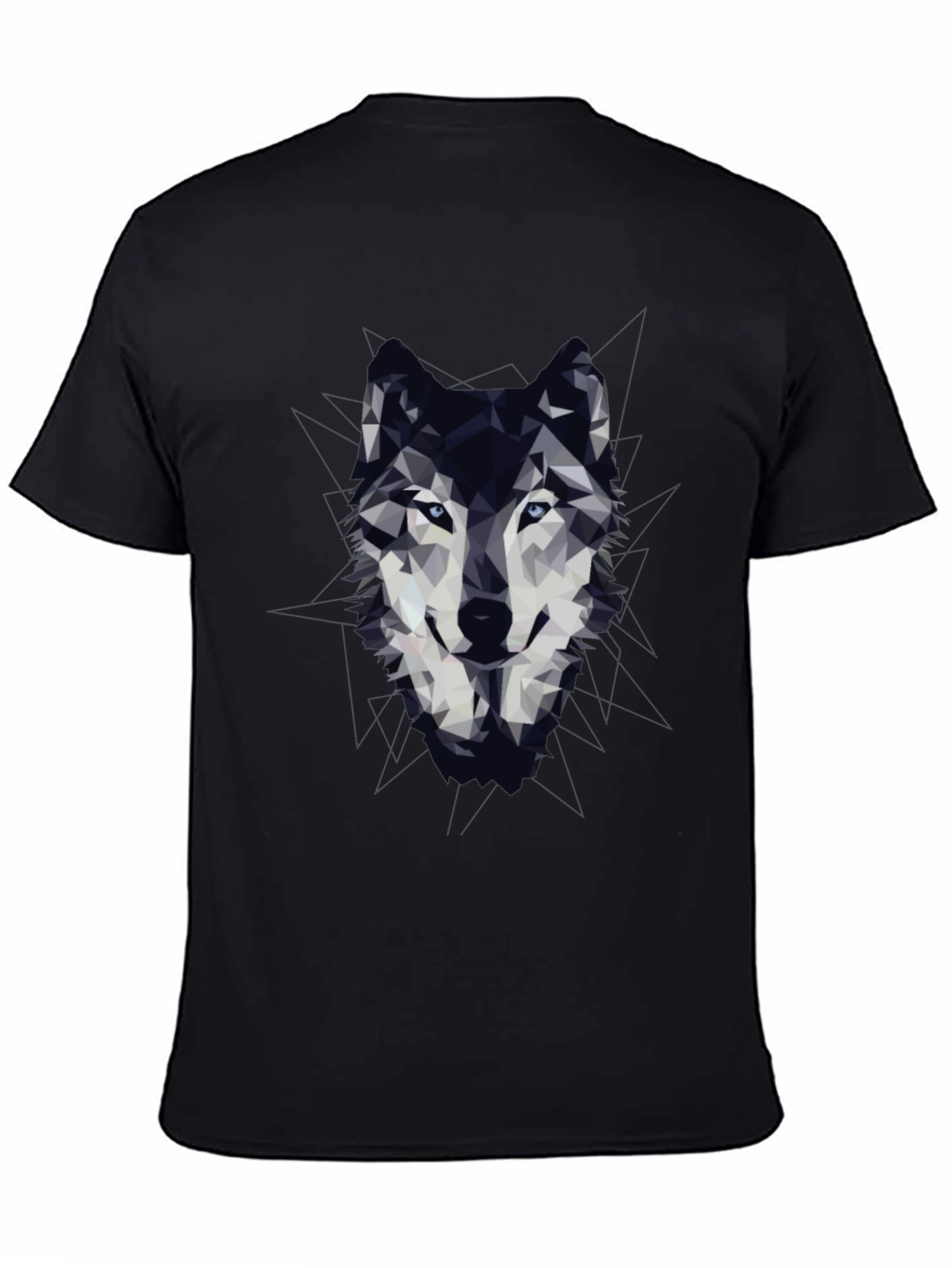Geometric Wolf Graphic Print T-Shirt