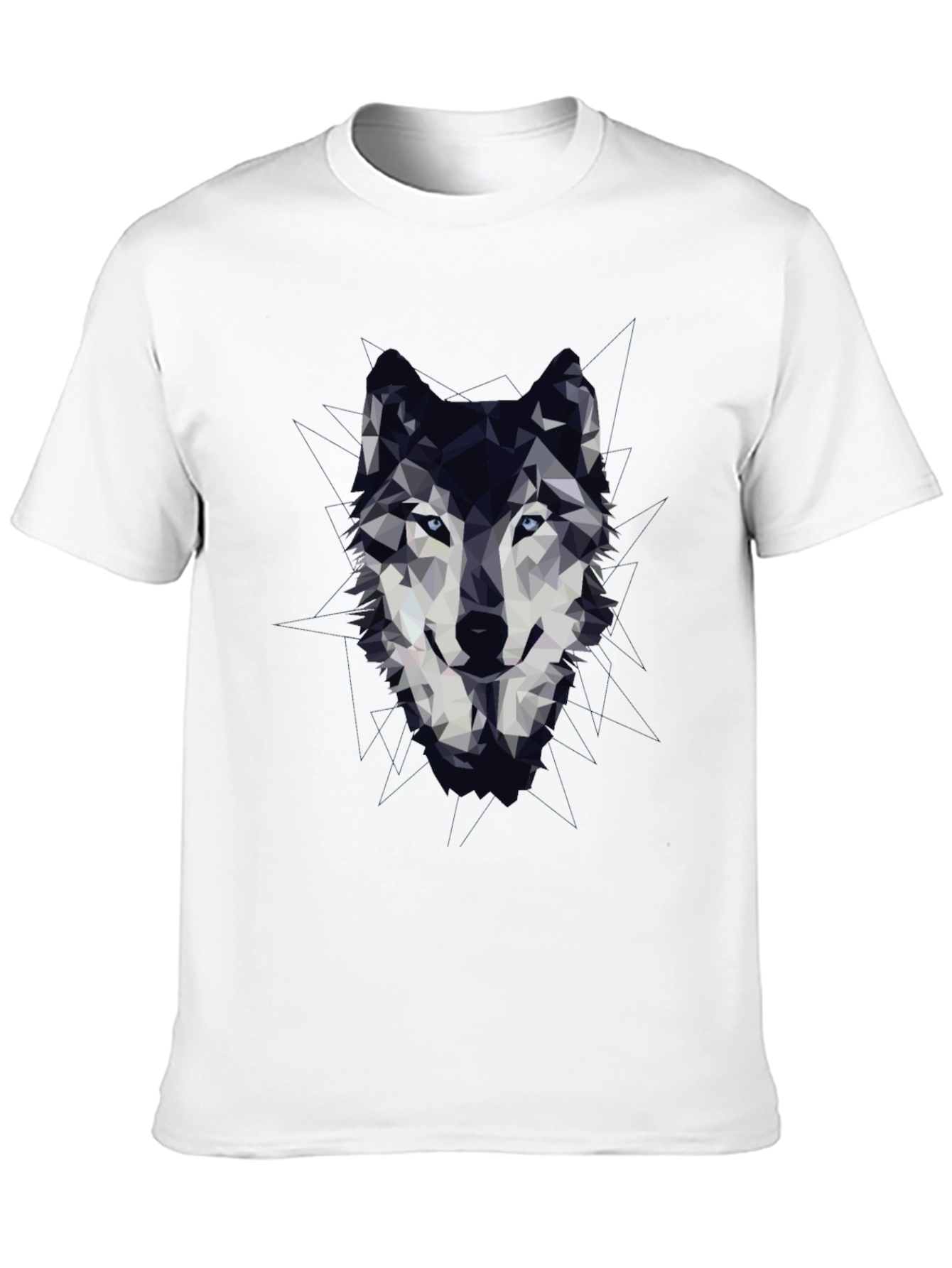 Geometric Wolf Graphic Print T-Shirt